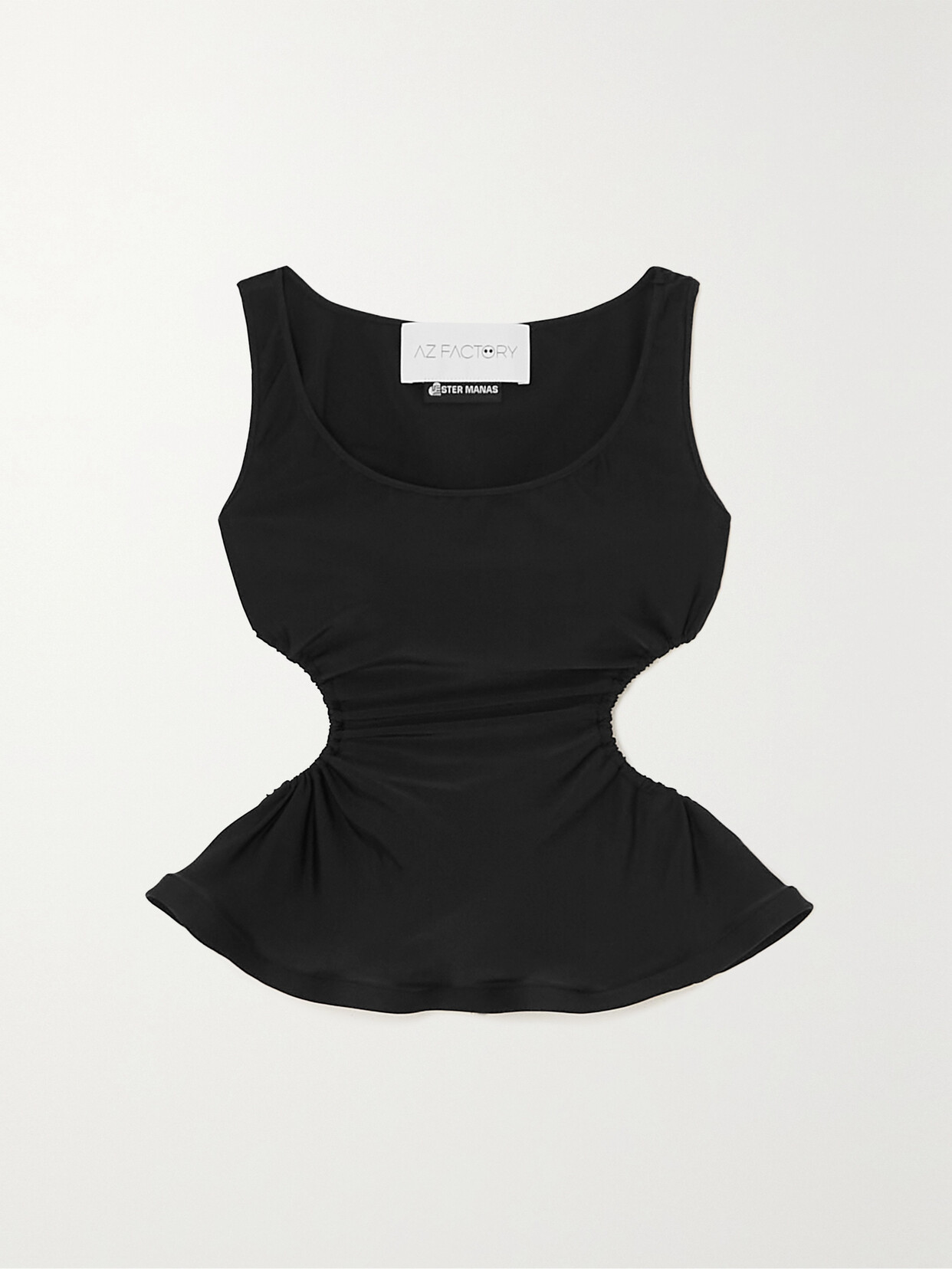 AZ Factory - + Ester Manas Ruffled Stretch-jersey Top - Black