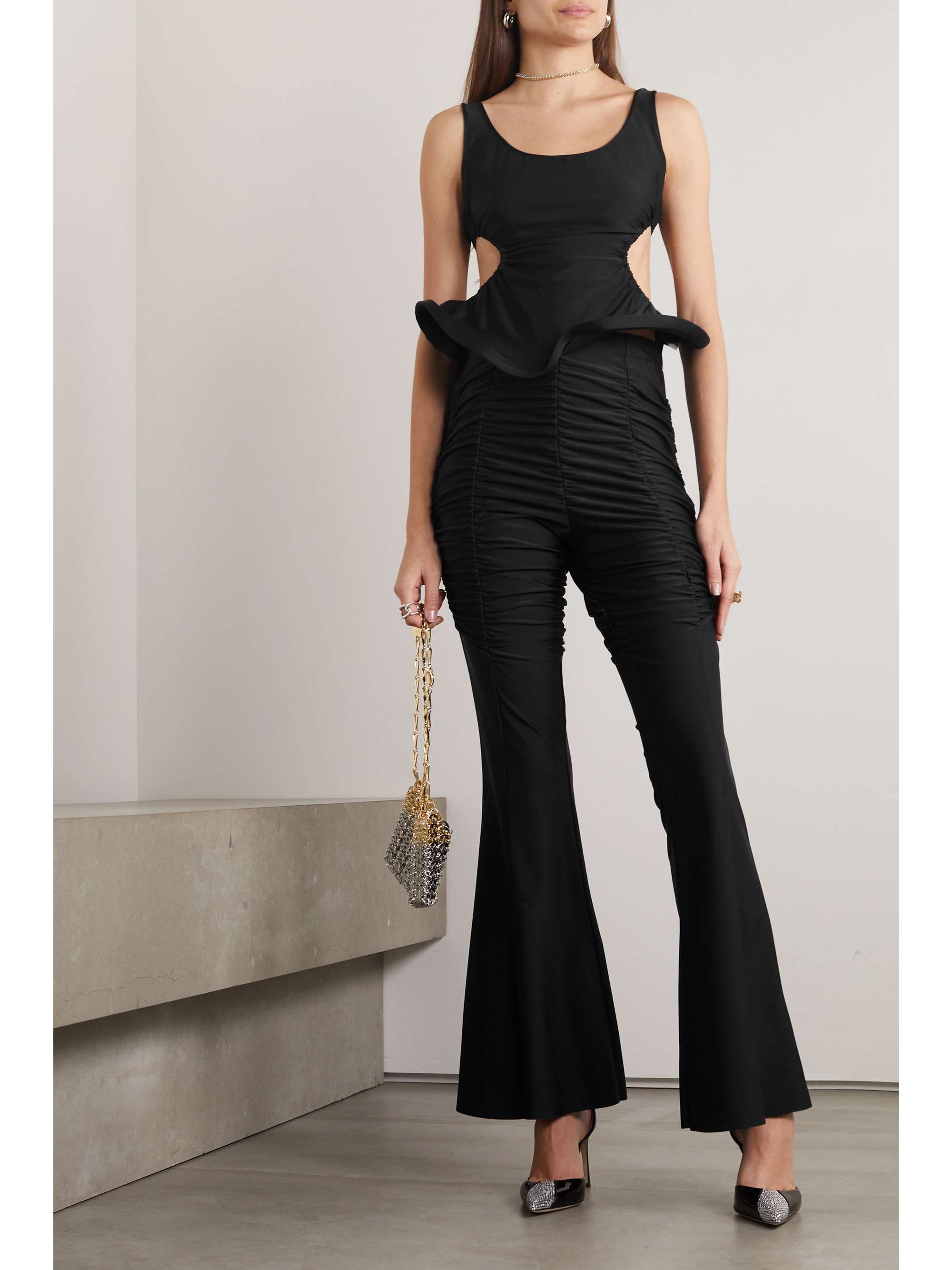 AZ FACTORY + Ester Manas ruffled stretch-jersey top