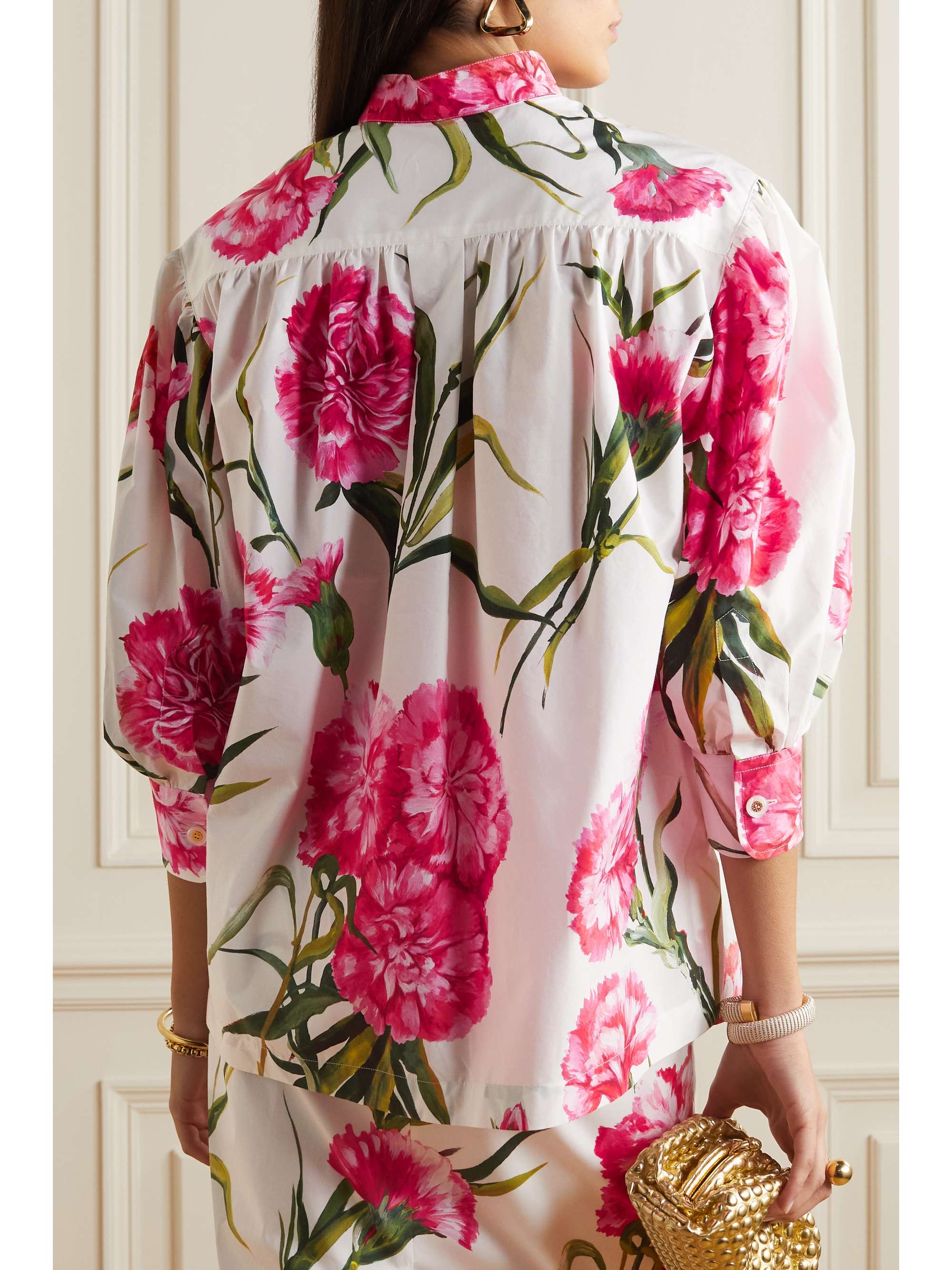 DOLCE & GABBANA Floral-print cotton-poplin shirt