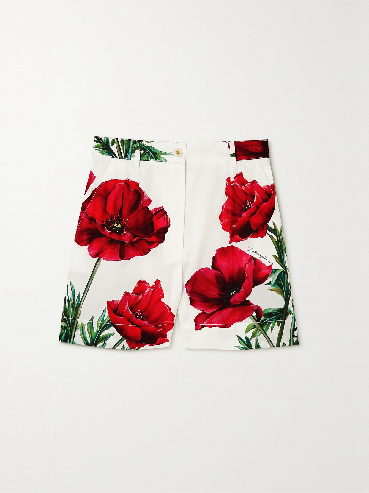 DOLCE & GABBANA FLORAL-PRINT COTTON SHORTS