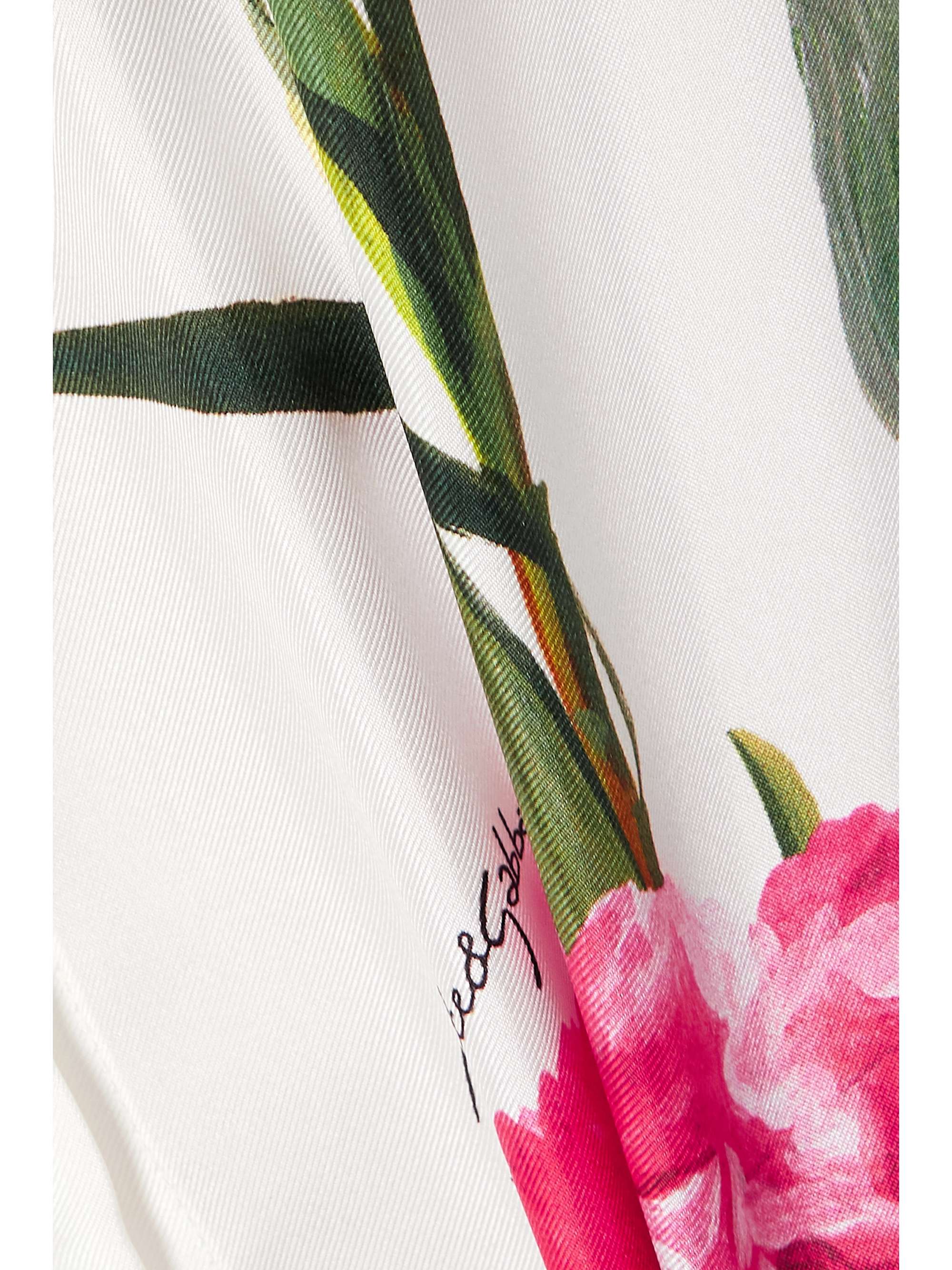 DOLCE&GABBANA Floral-print silk-twill kaftan