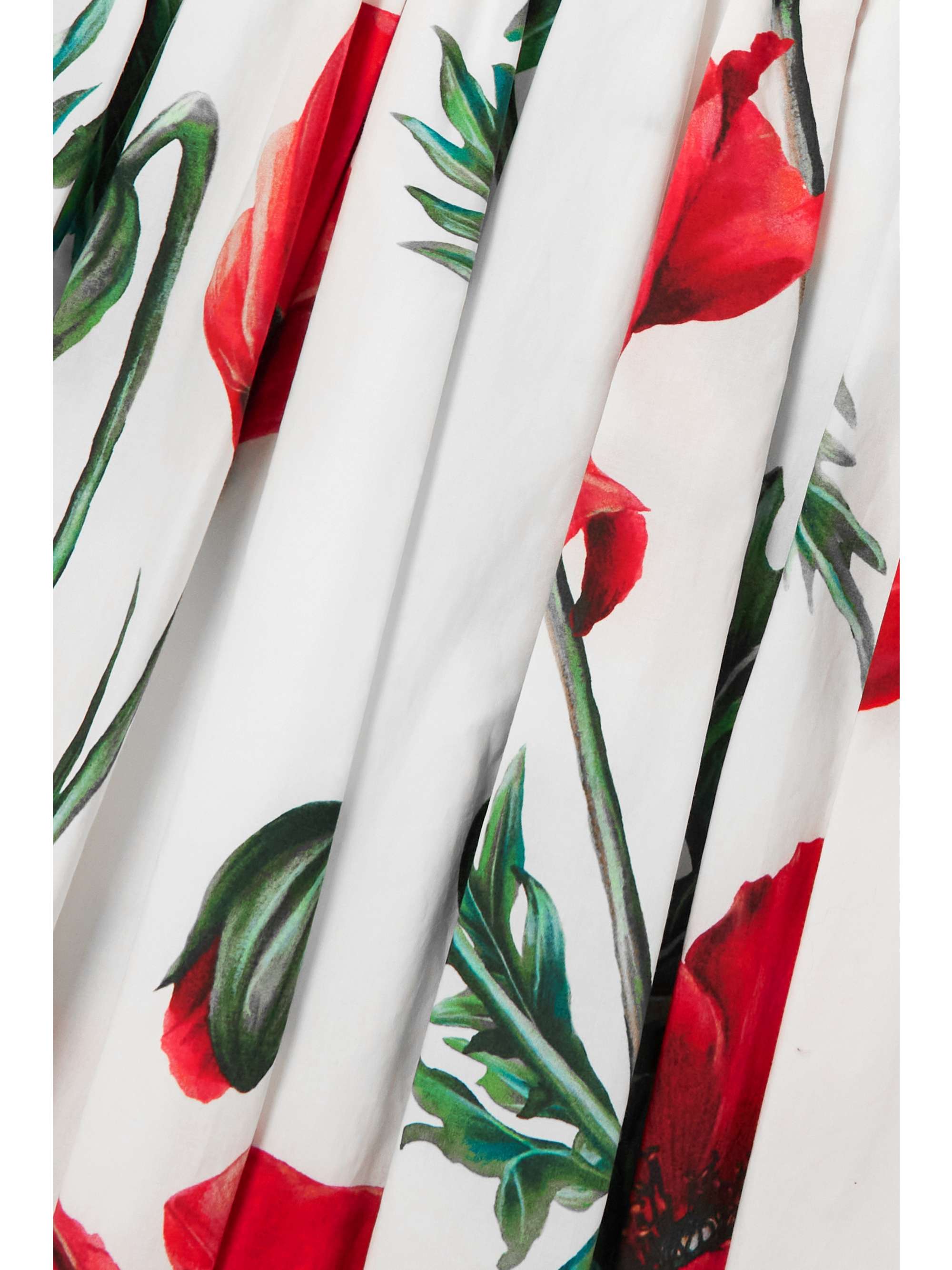 DOLCE & GABBANA Floral-print cotton-poplin midi dress