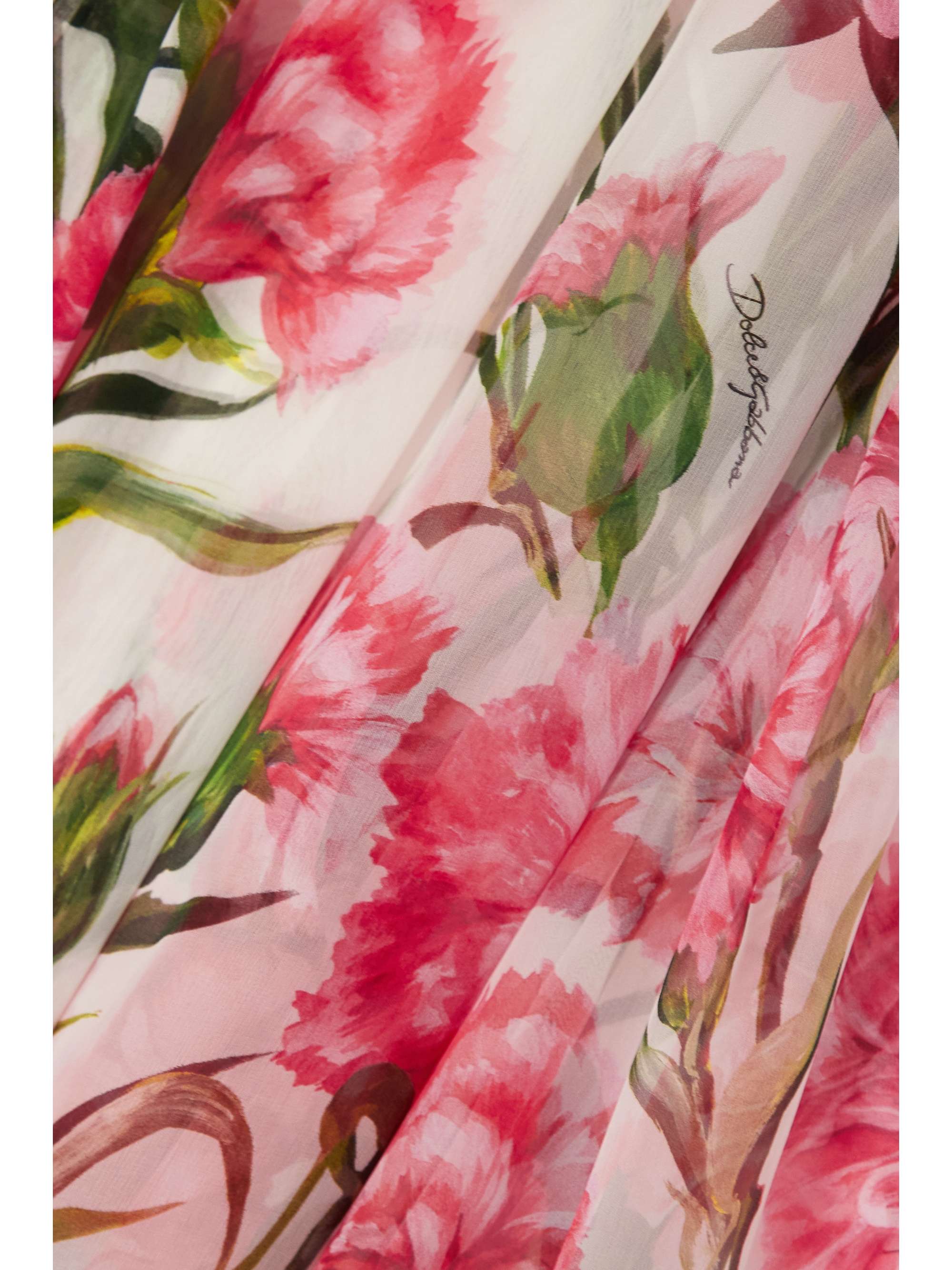 DOLCE & GABBANA Bow-detailed floral-print silk-chiffon blouse