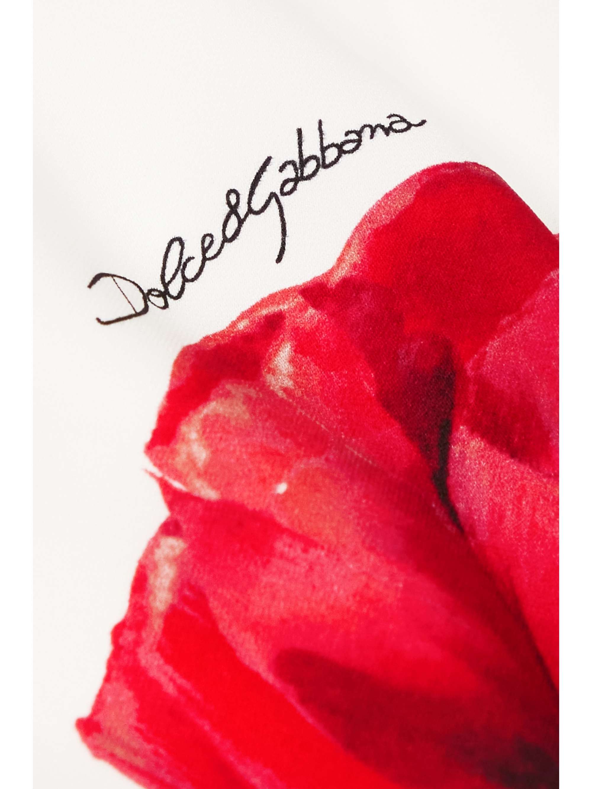 DOLCE & GABBANA Floral-print stretch-silk midi dress