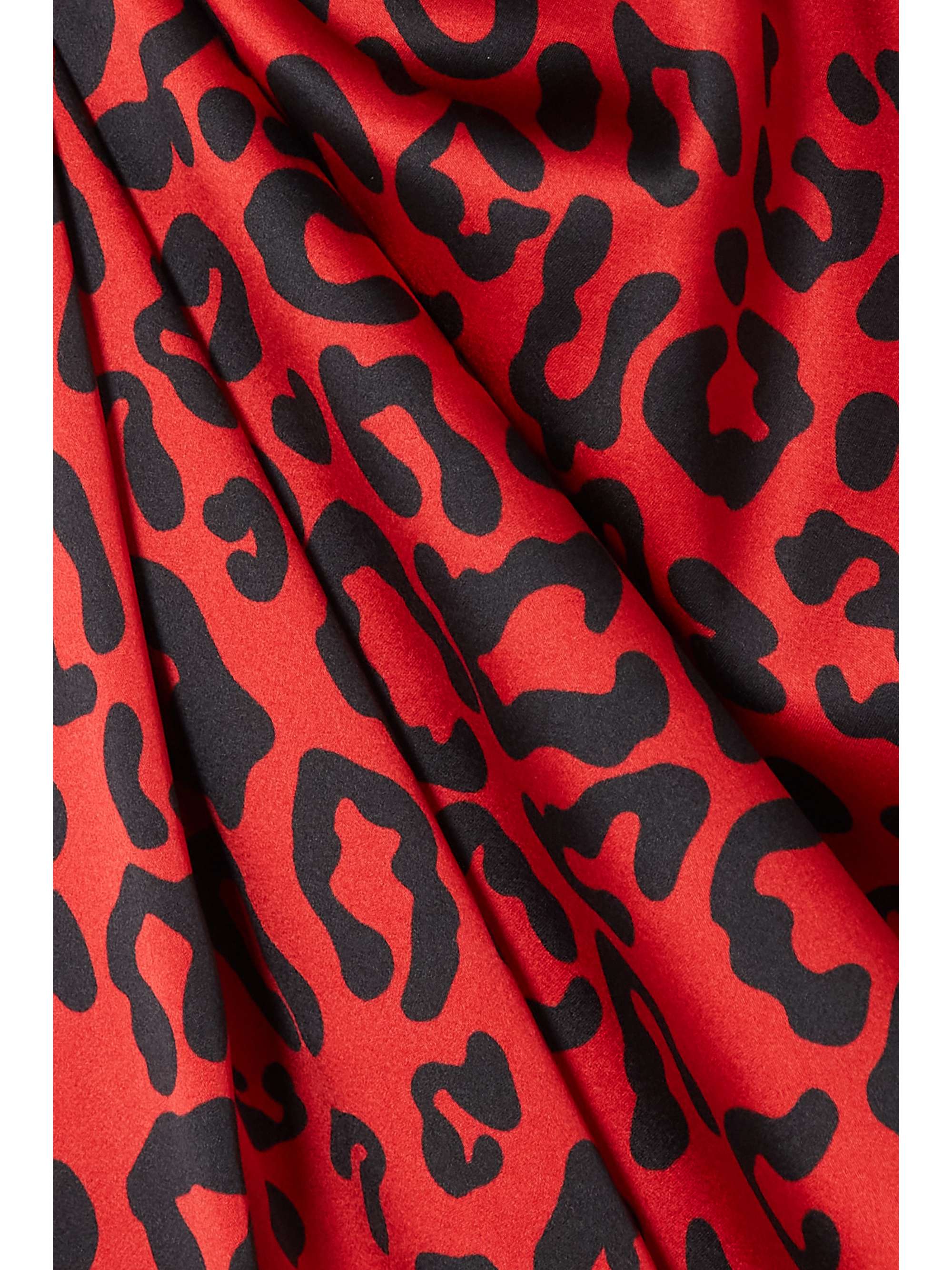 DOLCE & GABBANA Draped leopard-print silk-blend satin maxi dress