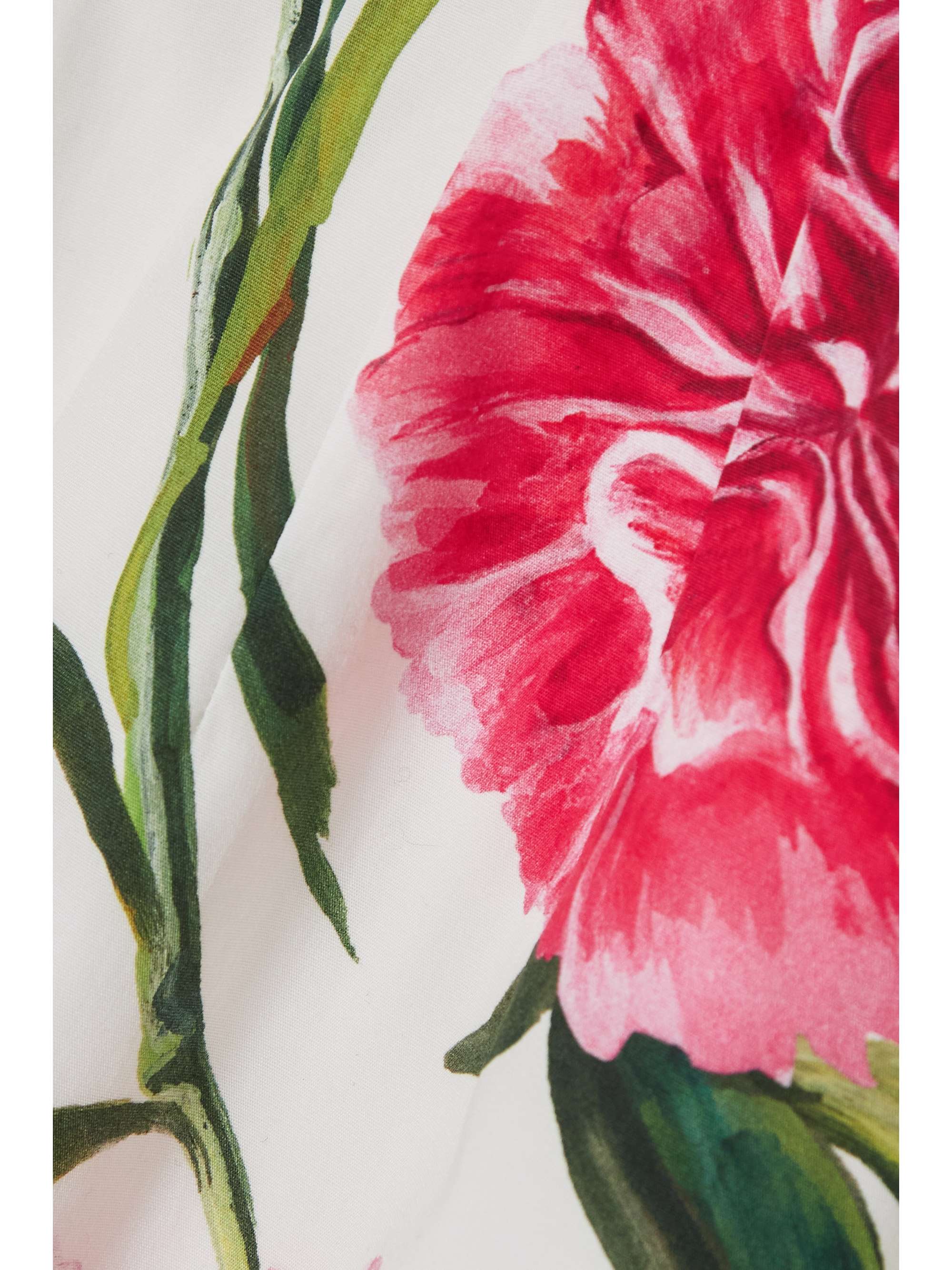 DOLCE & GABBANA Floral-print cotton-blend poplin midi skirt