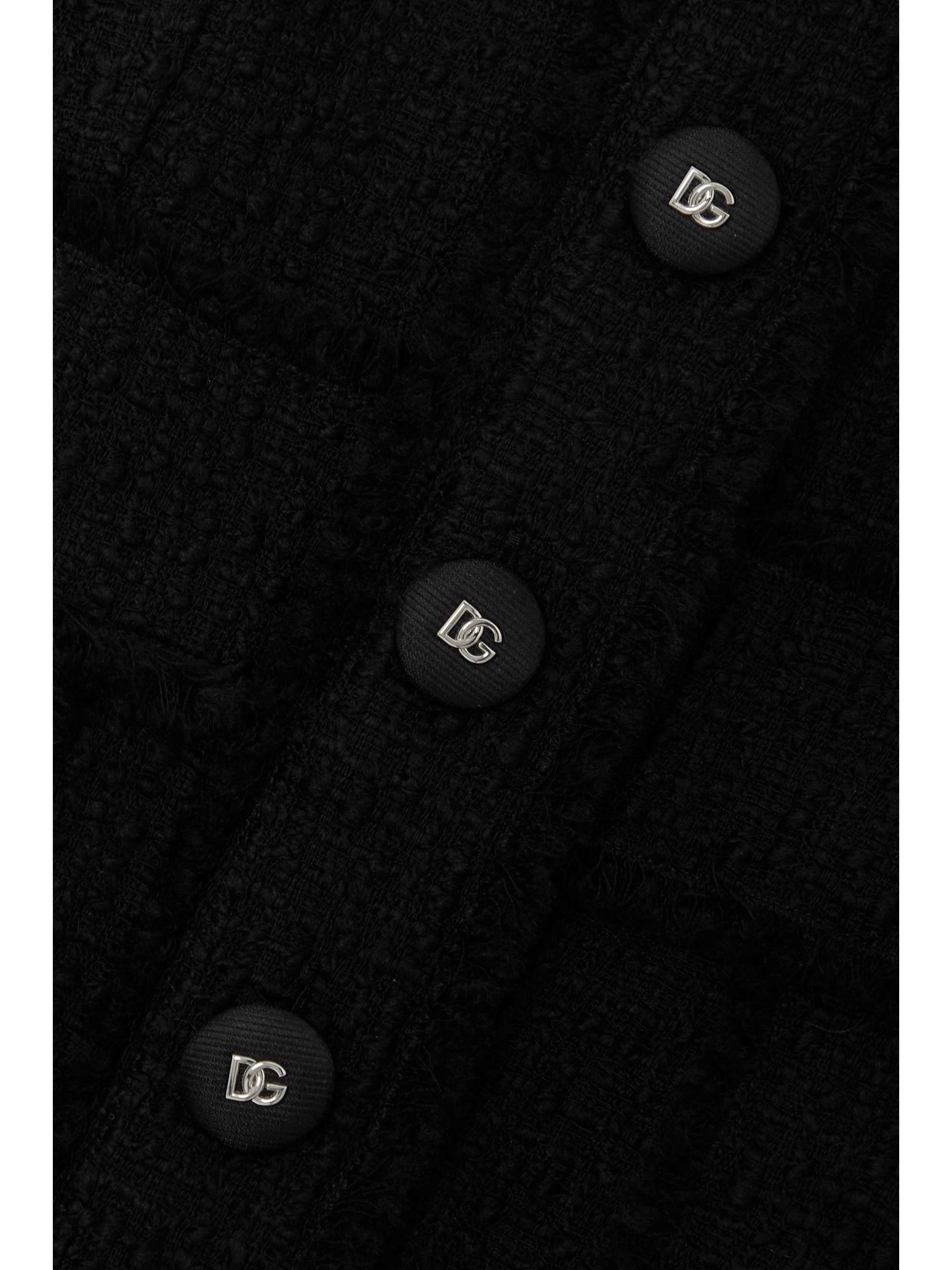 DOLCE & GABBANA Raschel button-embellished wool-blend tweed dress