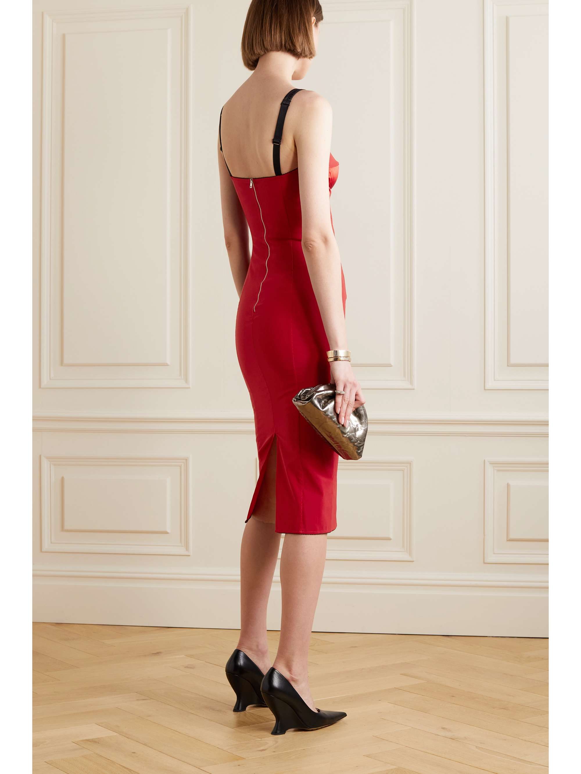 DOLCE & GABBANA Lace-up satin dress