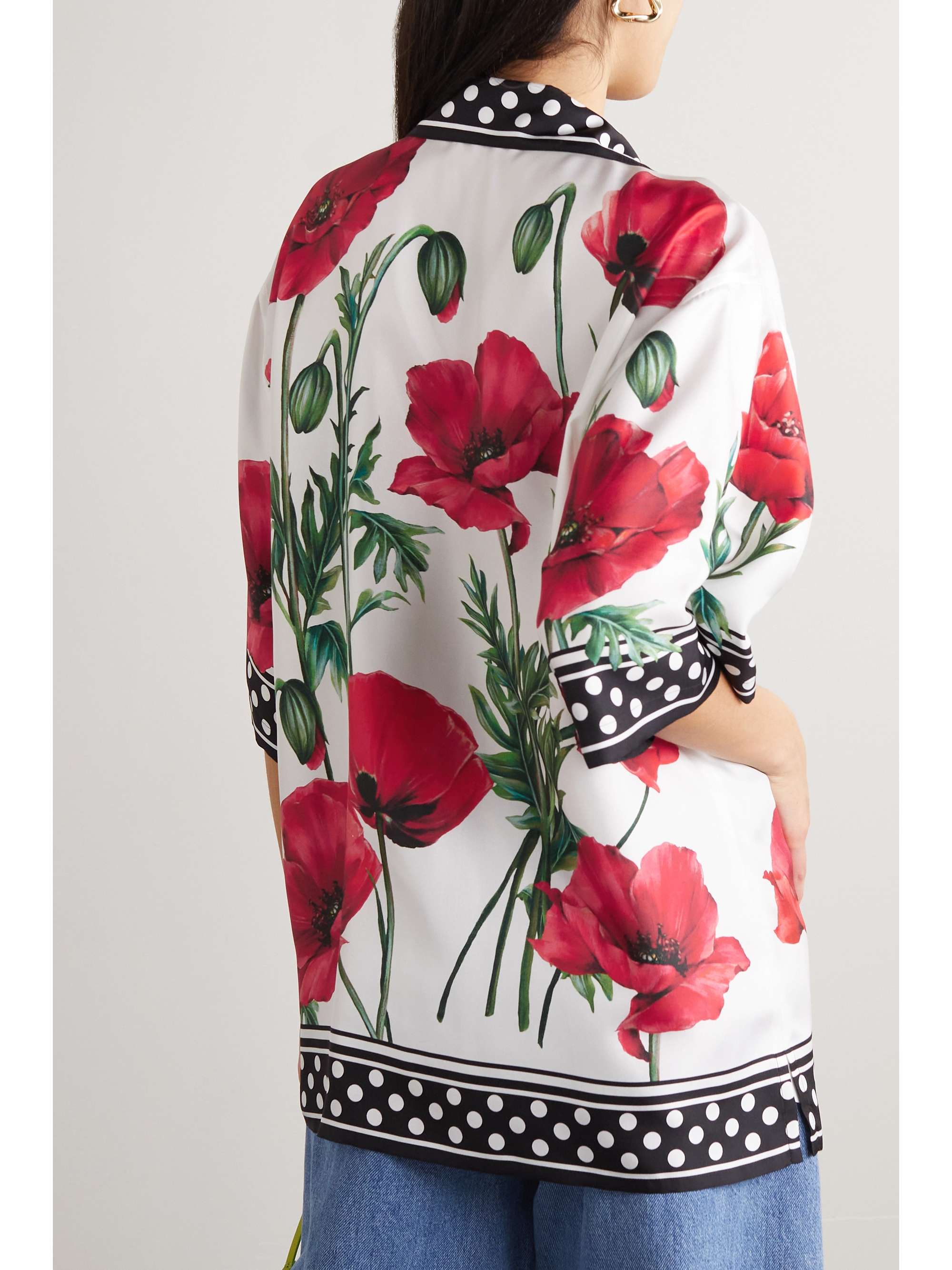 DOLCE & GABBANA Floral-print silk-twill shirt