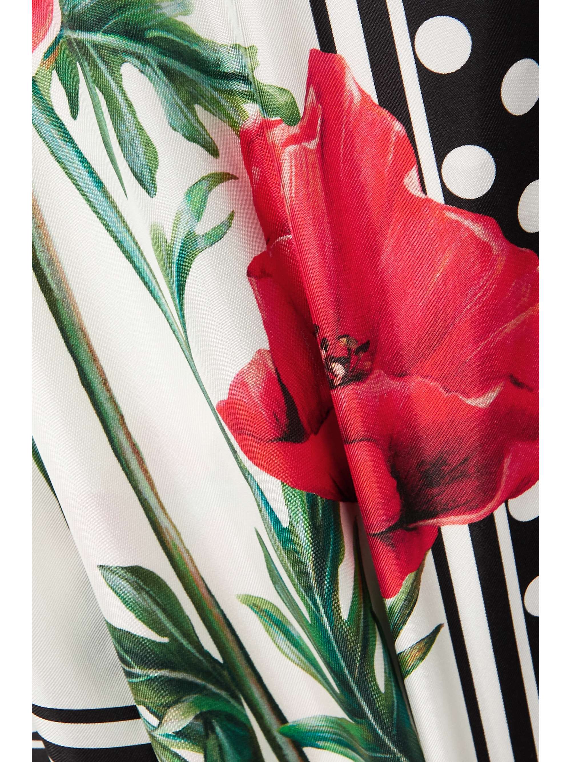 DOLCE & GABBANA Floral-print silk-twill shirt