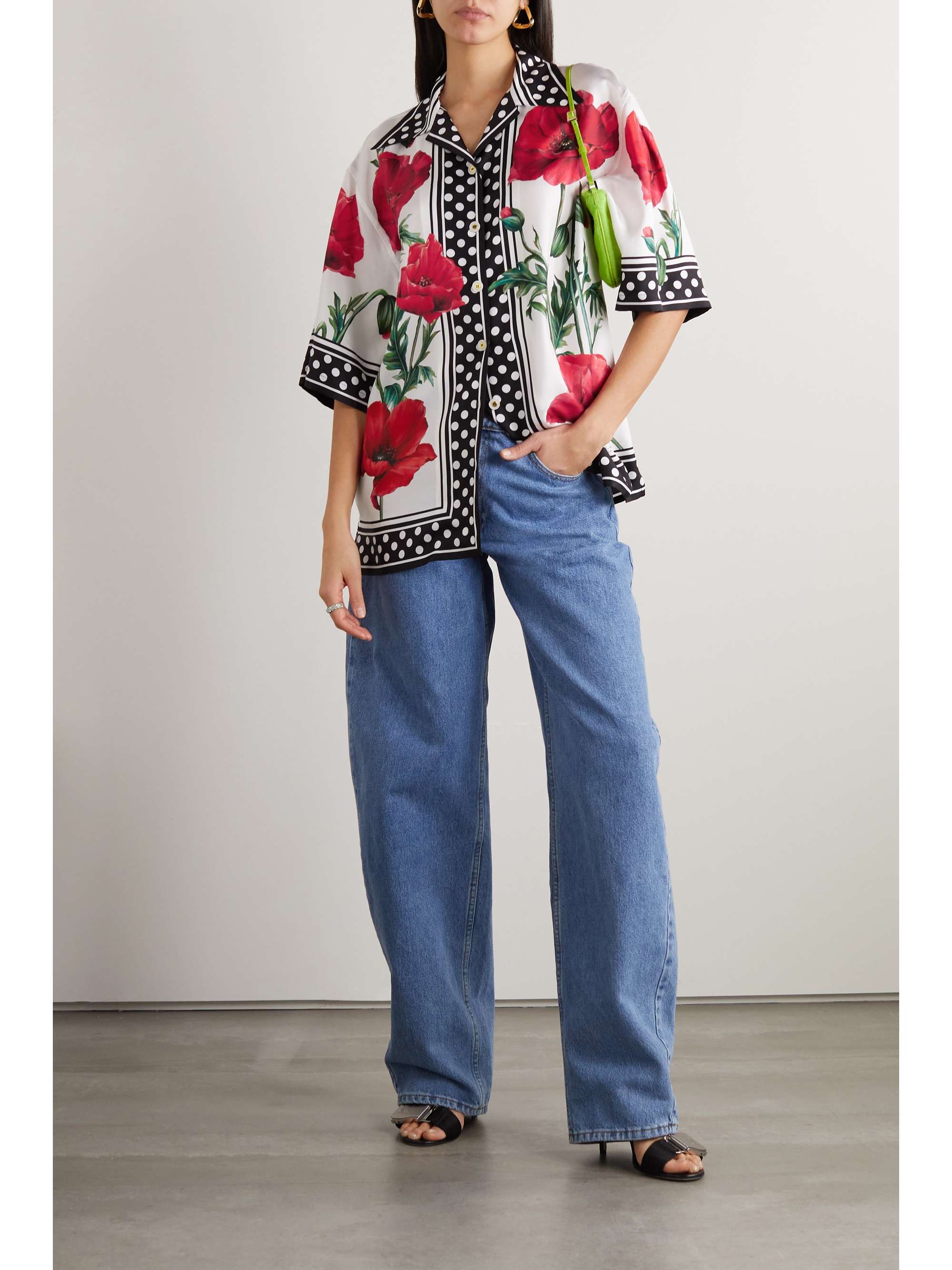 DOLCE & GABBANA Floral-print silk-twill shirt
