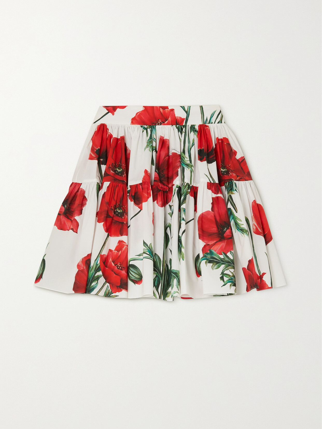 Dolce & Gabbana - Tiered Floral-print Cotton-poplin Mini Skirt - IT52