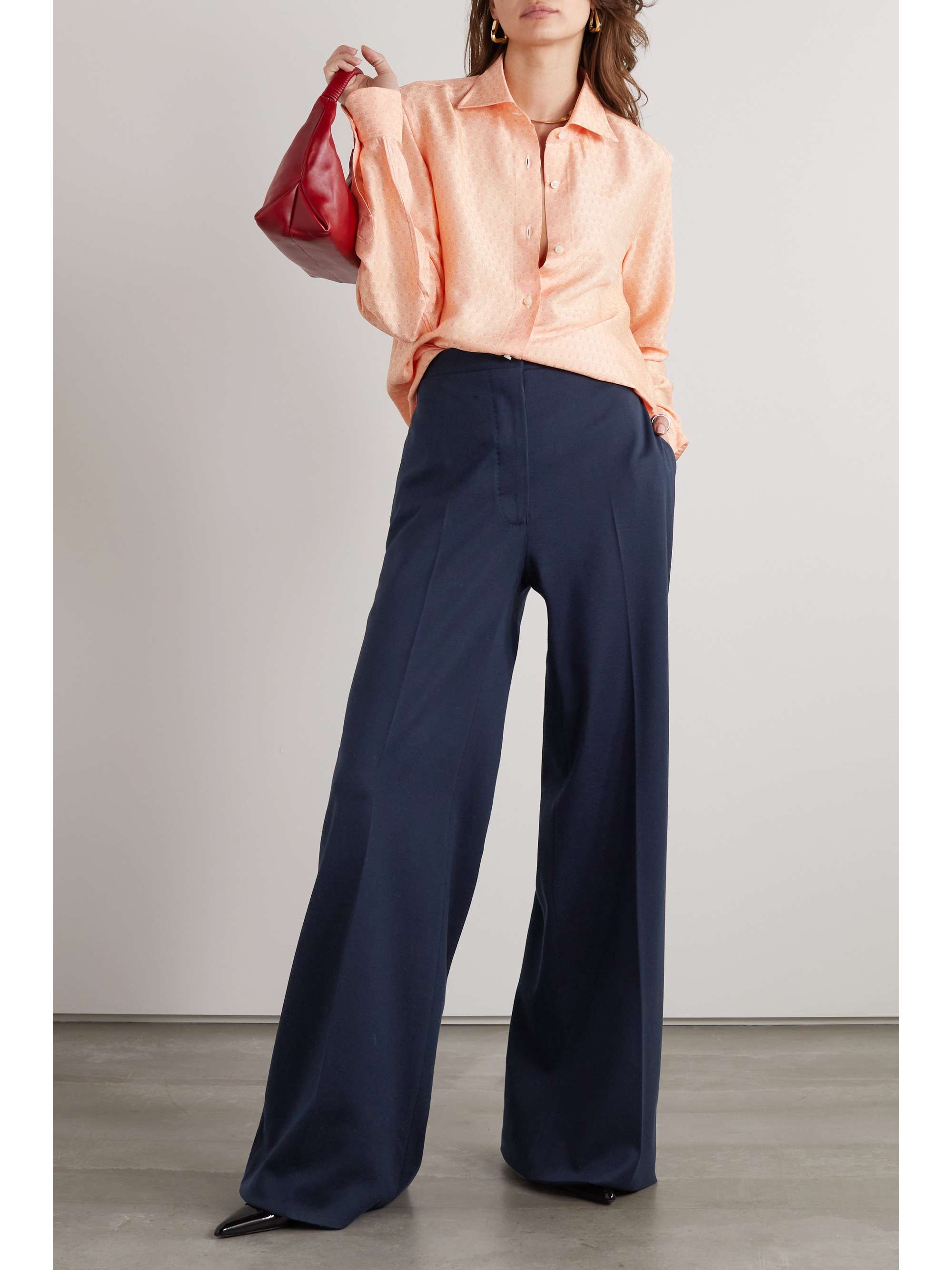 GIULIVA HERITAGE The Leila pleated cotton-jersey wide-leg pants
