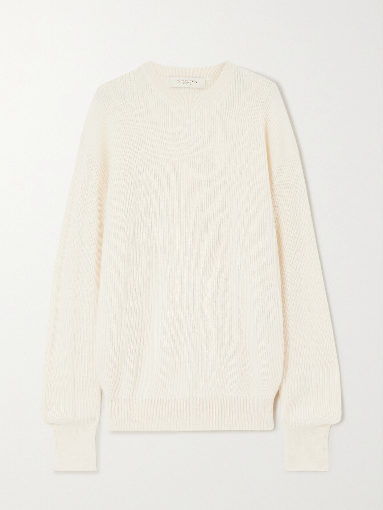 Giuliva Heritage - The Luciano Ribbed Cashmere Sweater - Off-white