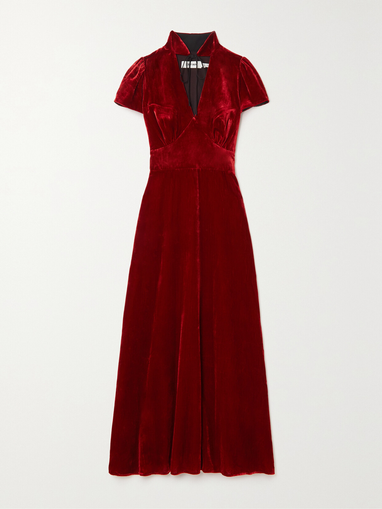 Cefinn The Jacquetta Cutout Velvet Midi Dress In Red | ModeSens