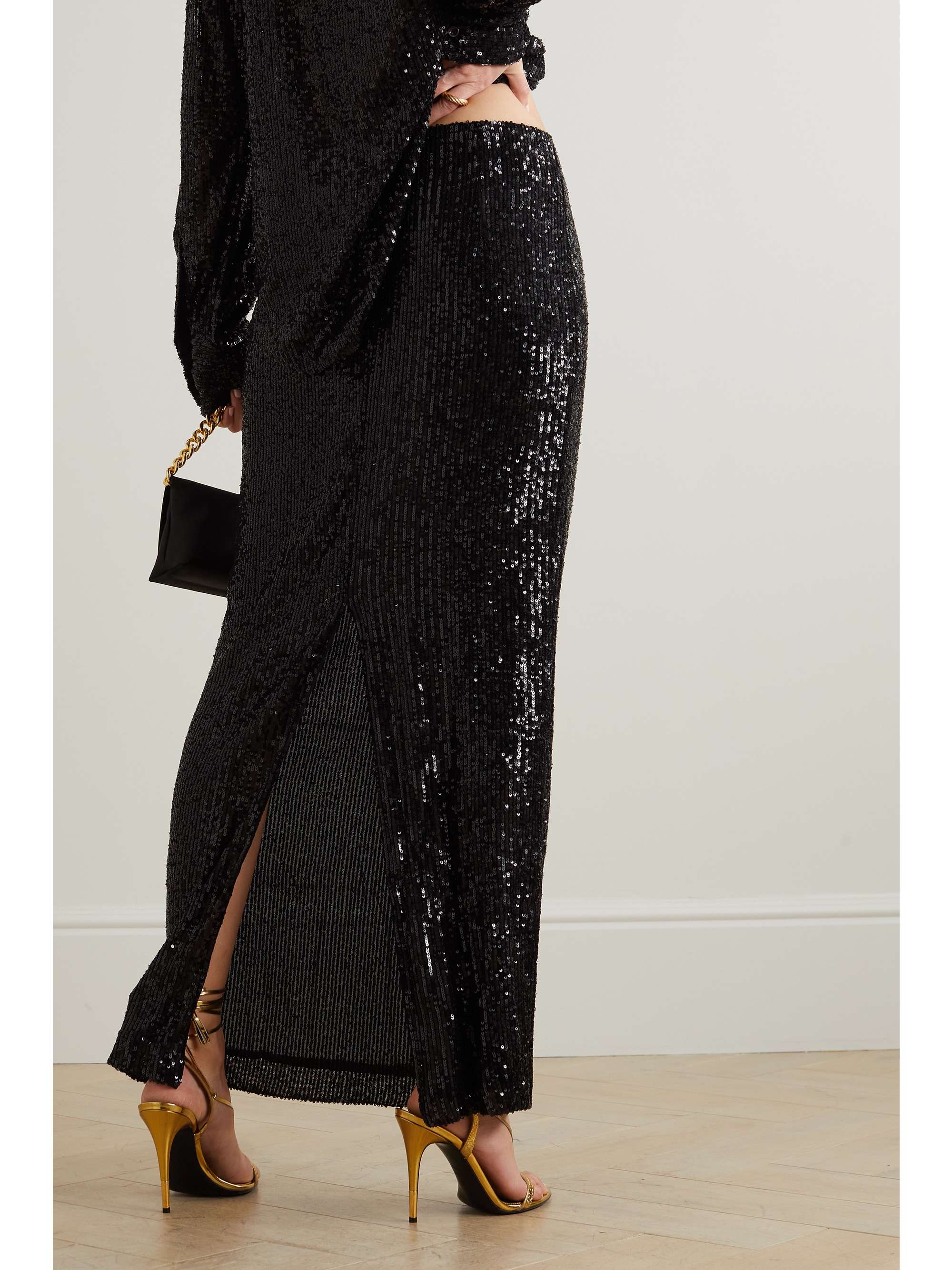 TOM FORD Sequined tulle maxi skirt
