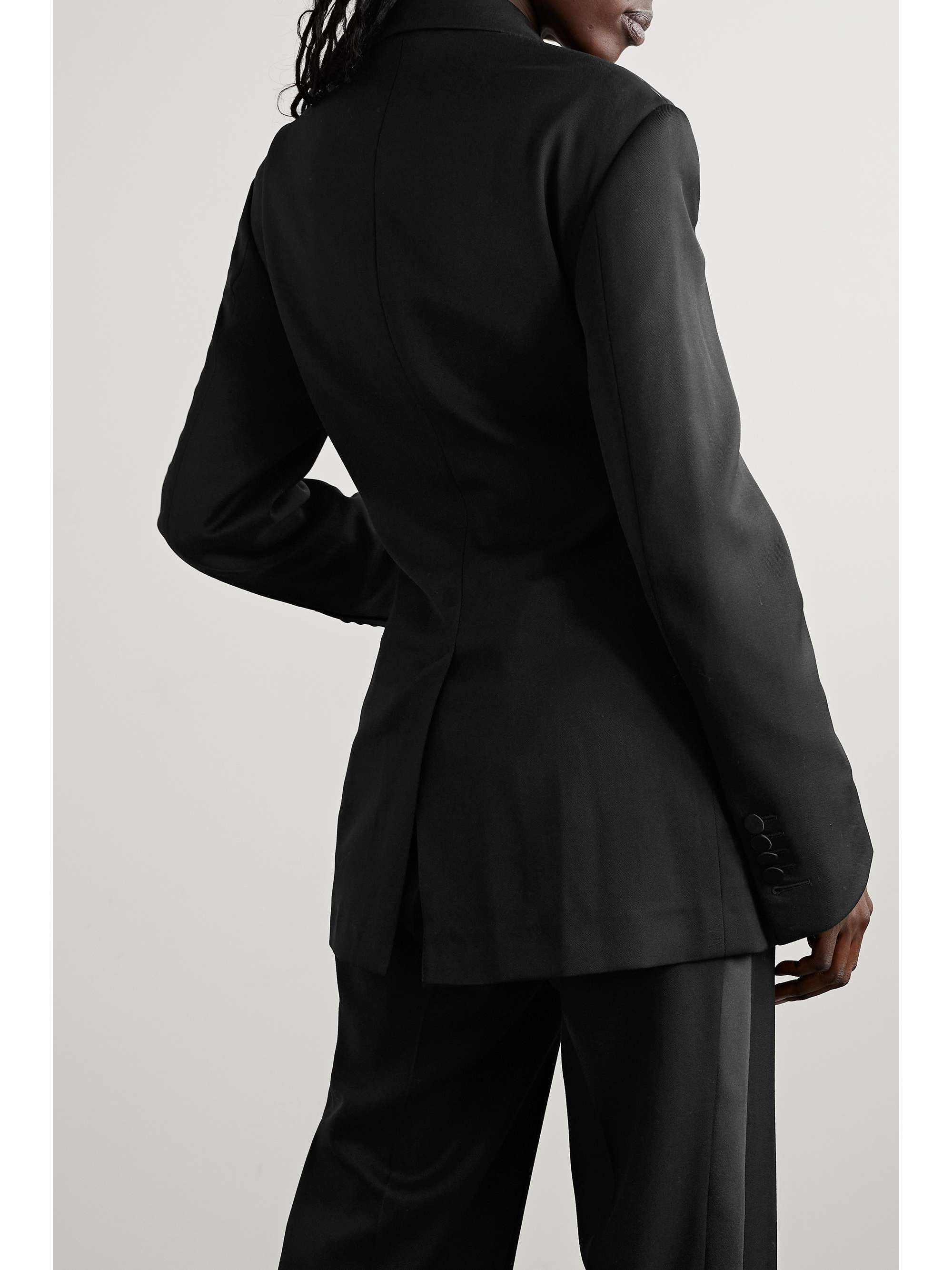 TOM FORD Satin-trimmed grain de poudre wool blazer