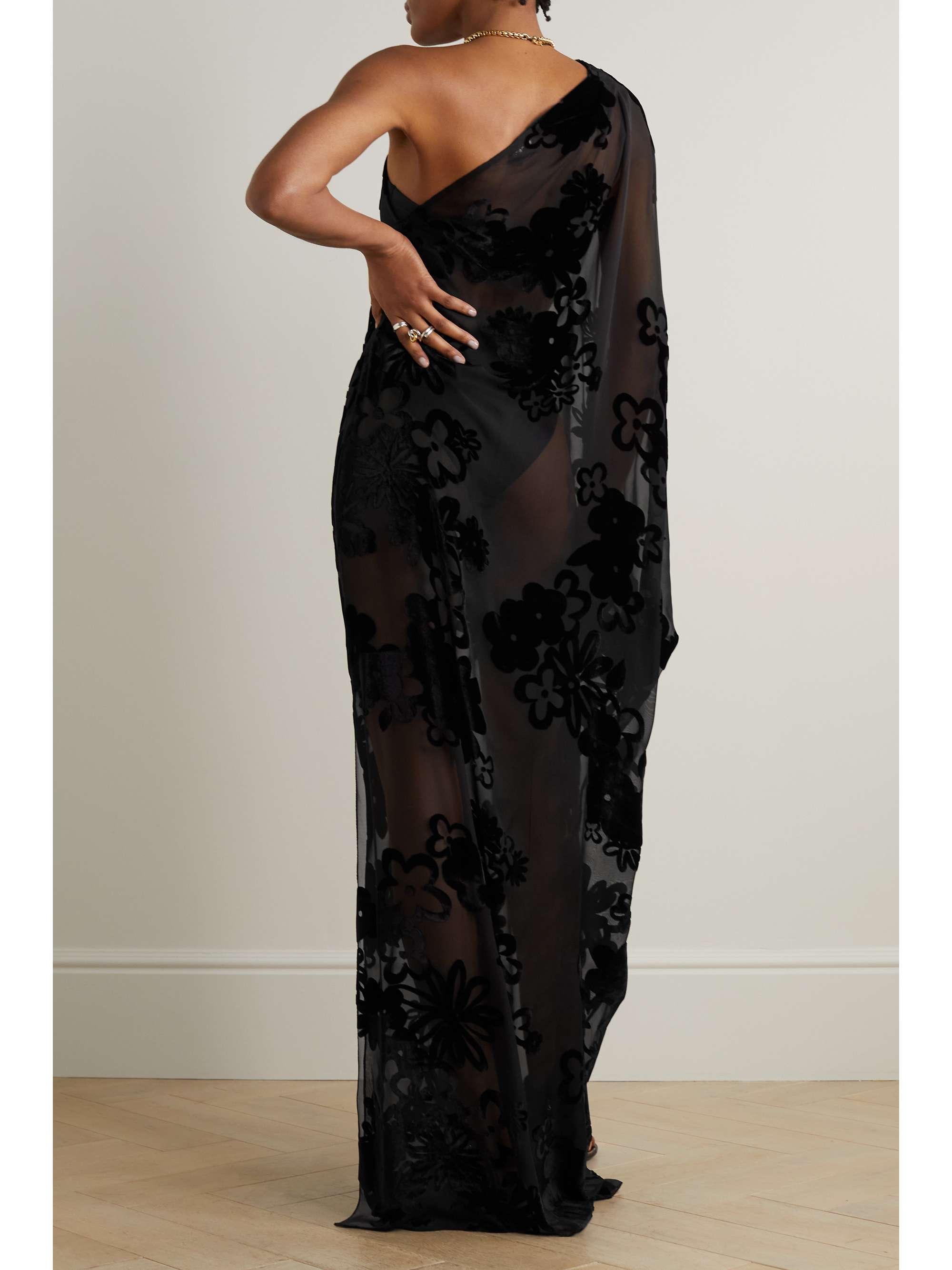 TOM FORD One-shoulder devoré-velvet gown