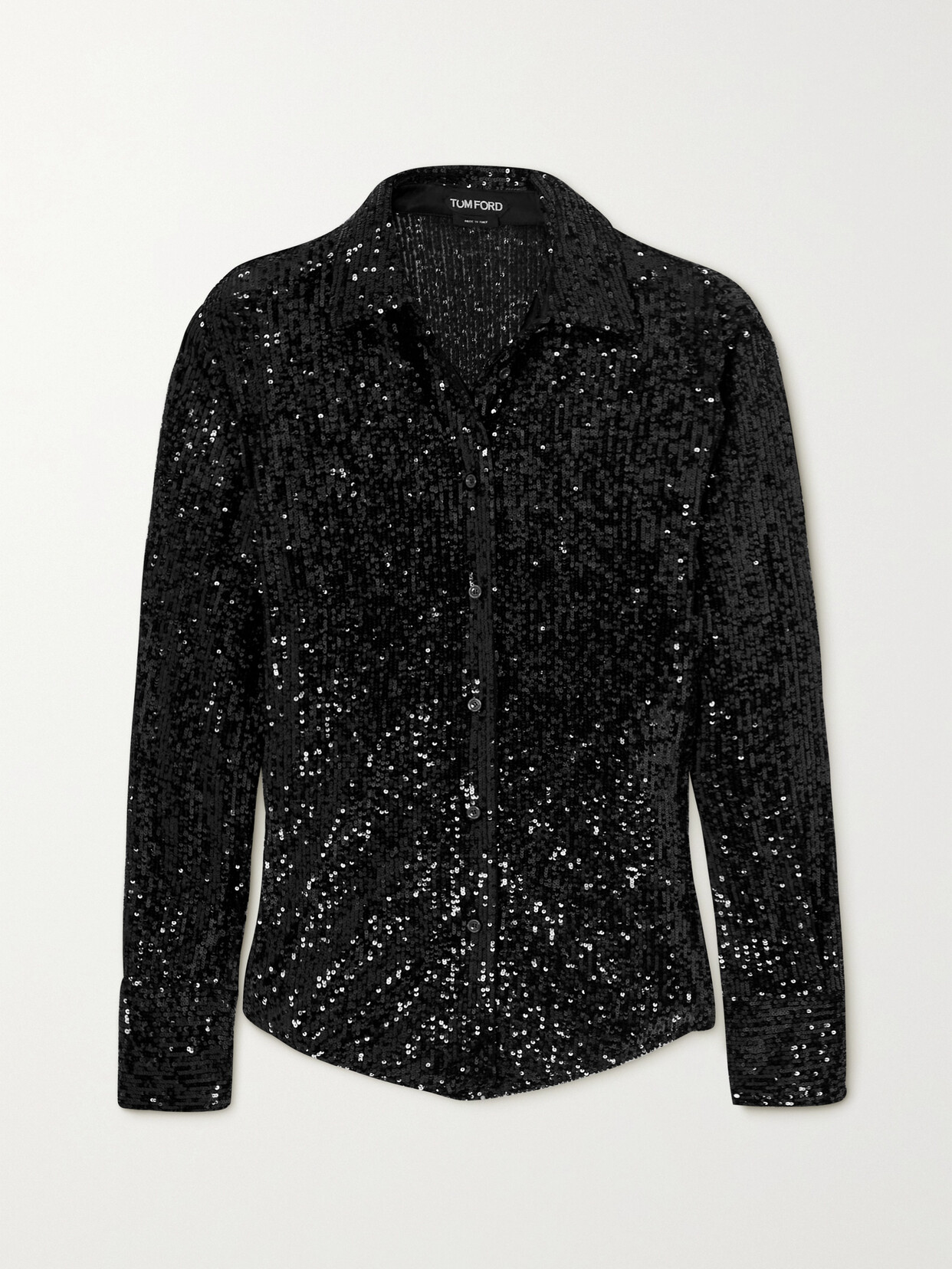 TOM FORD - Sequined Tulle Shirt - Black