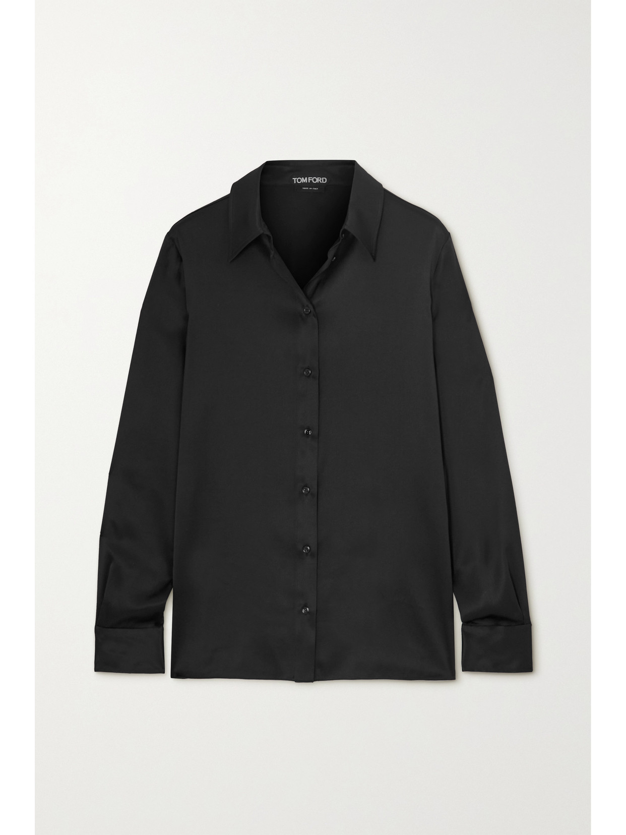 TOM FORD - Silk And Lyocell-blend Satin Shirt - Black