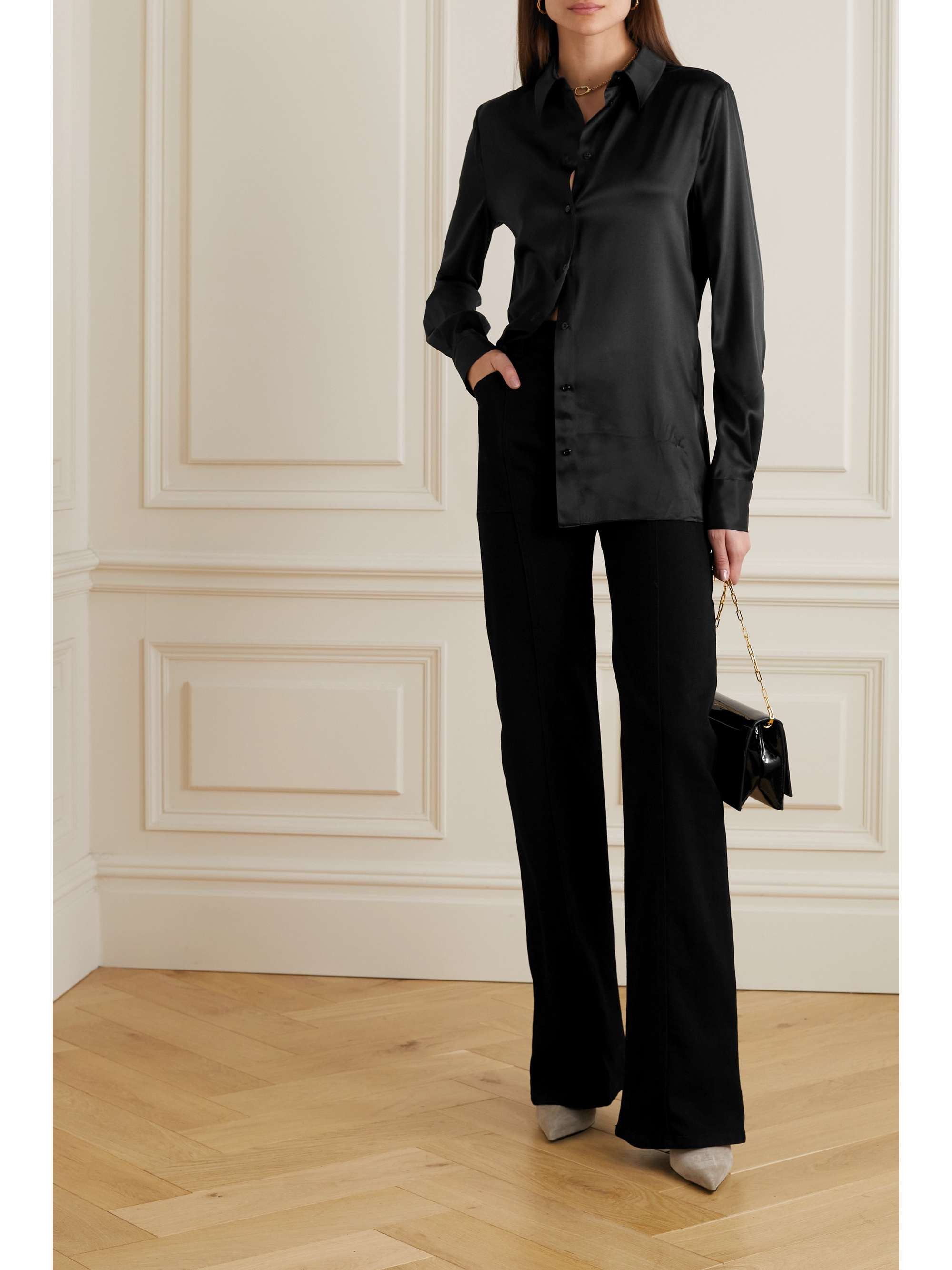 TOM FORD Hemd aus Satin aus einer Seiden-Lyocell-Mischung