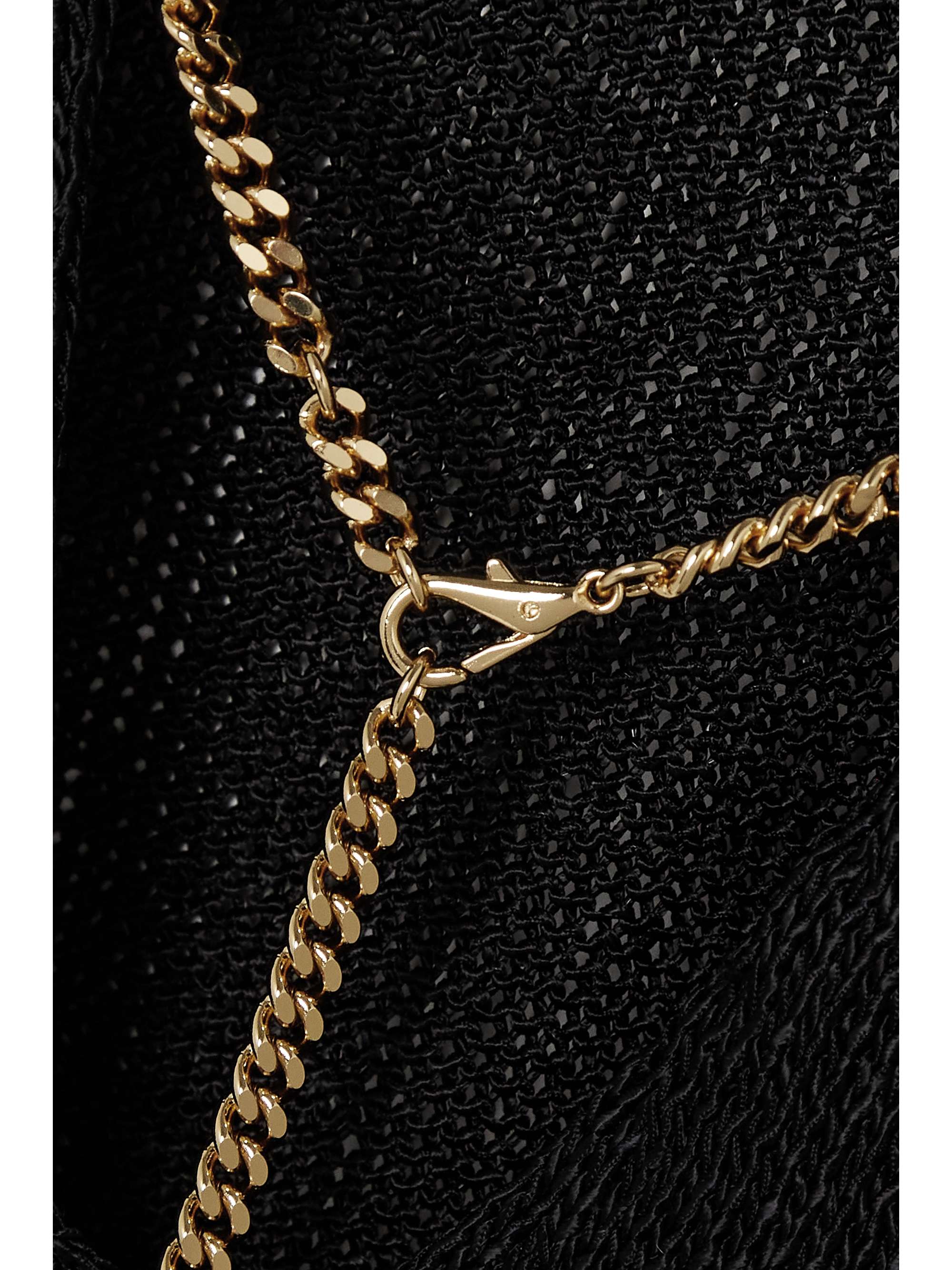 TOM FORD Open-back chain-embellished open-knit midi dress