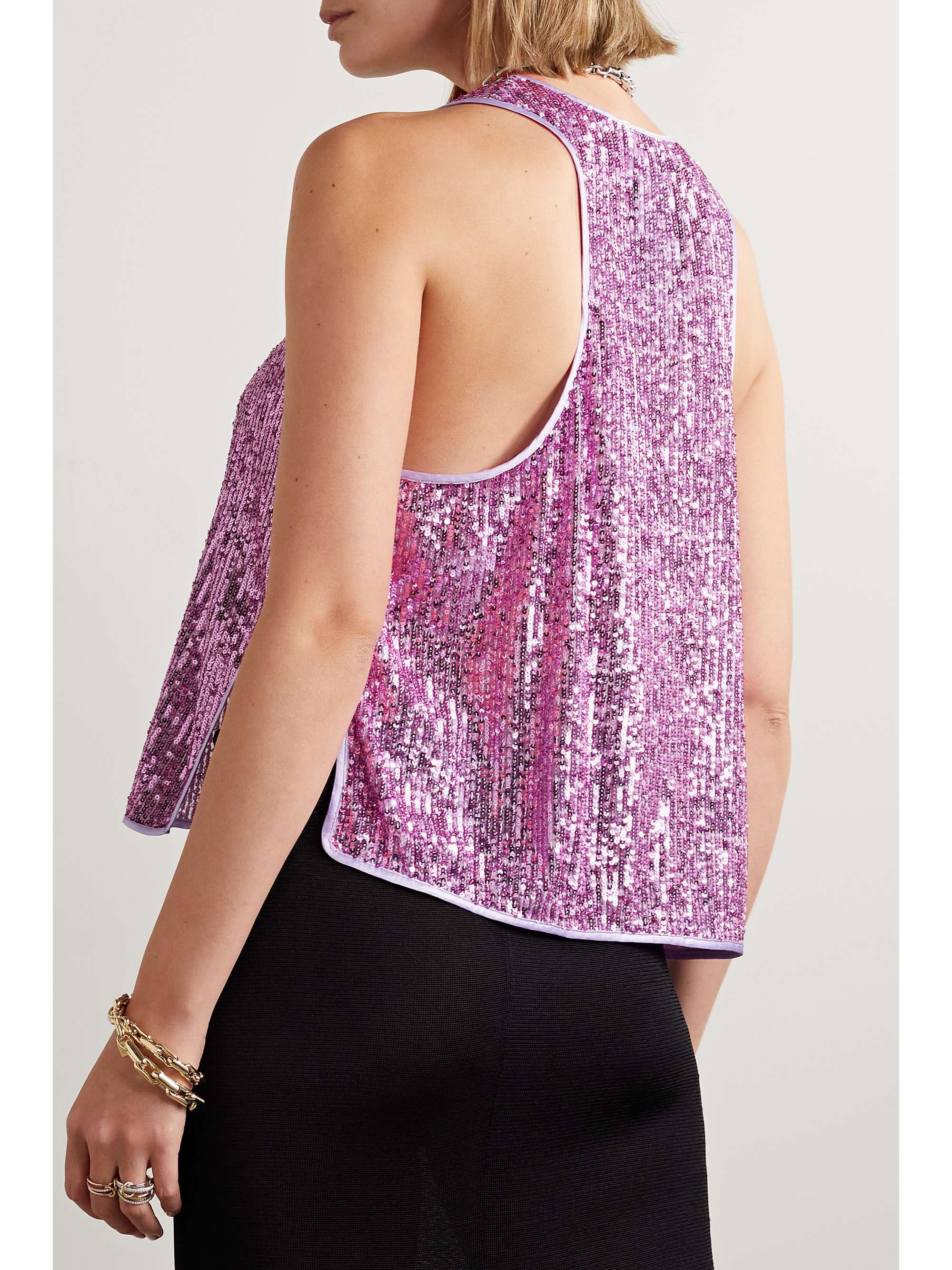 TOM FORD Sequined tulle tank
