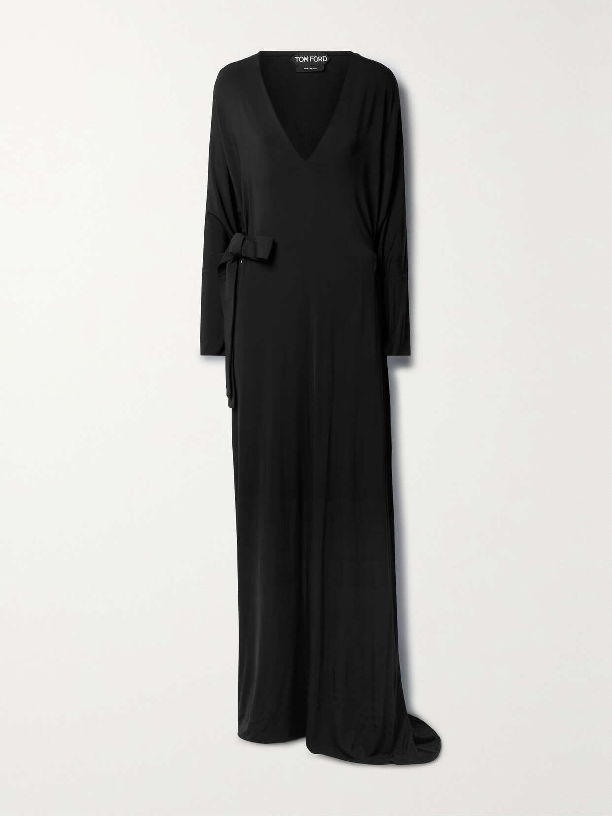 TOM FORD - Belted Stretch-jersey Gown - Black