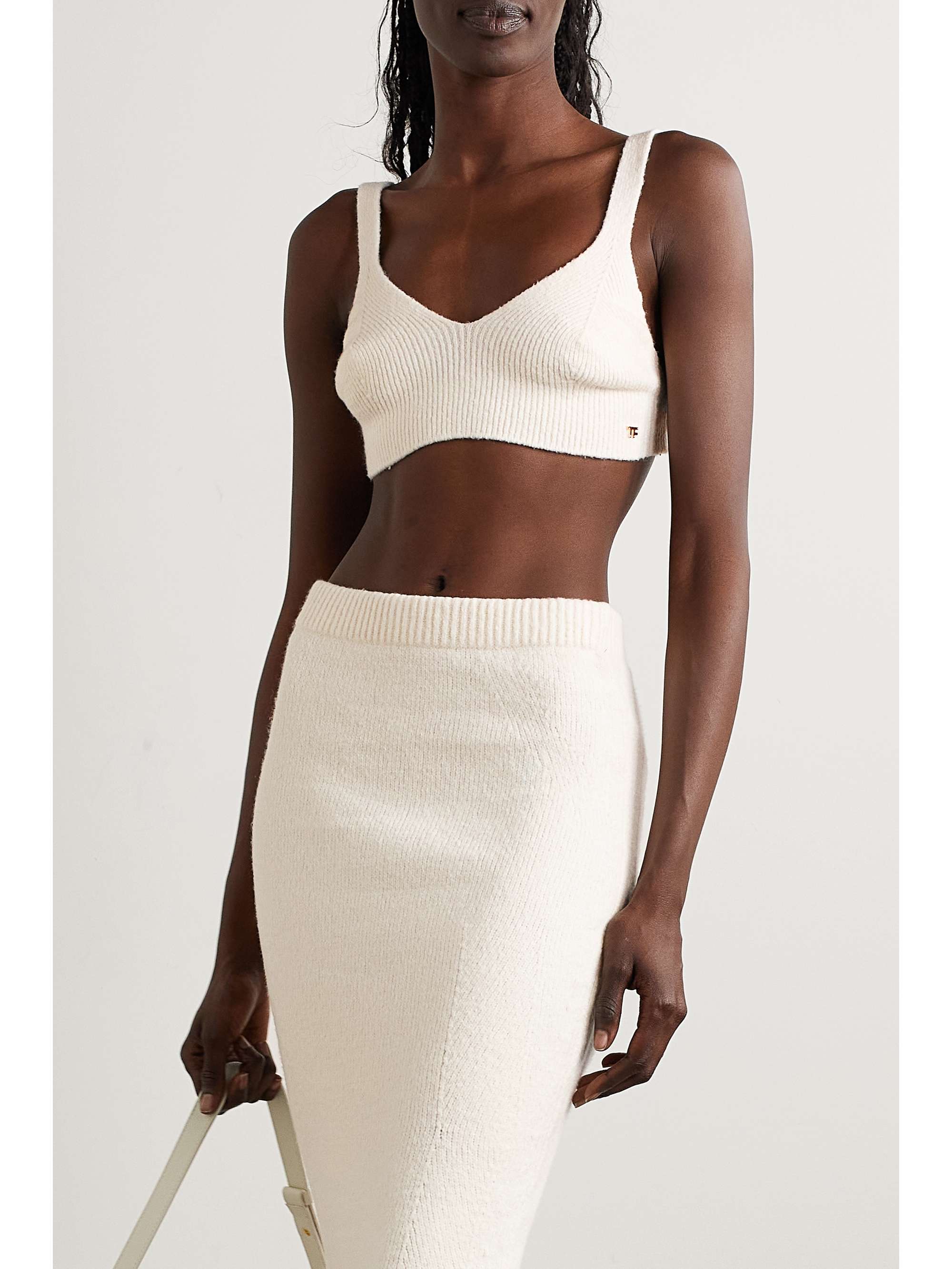 TOM FORD Ribbed cotton-blend bralette
