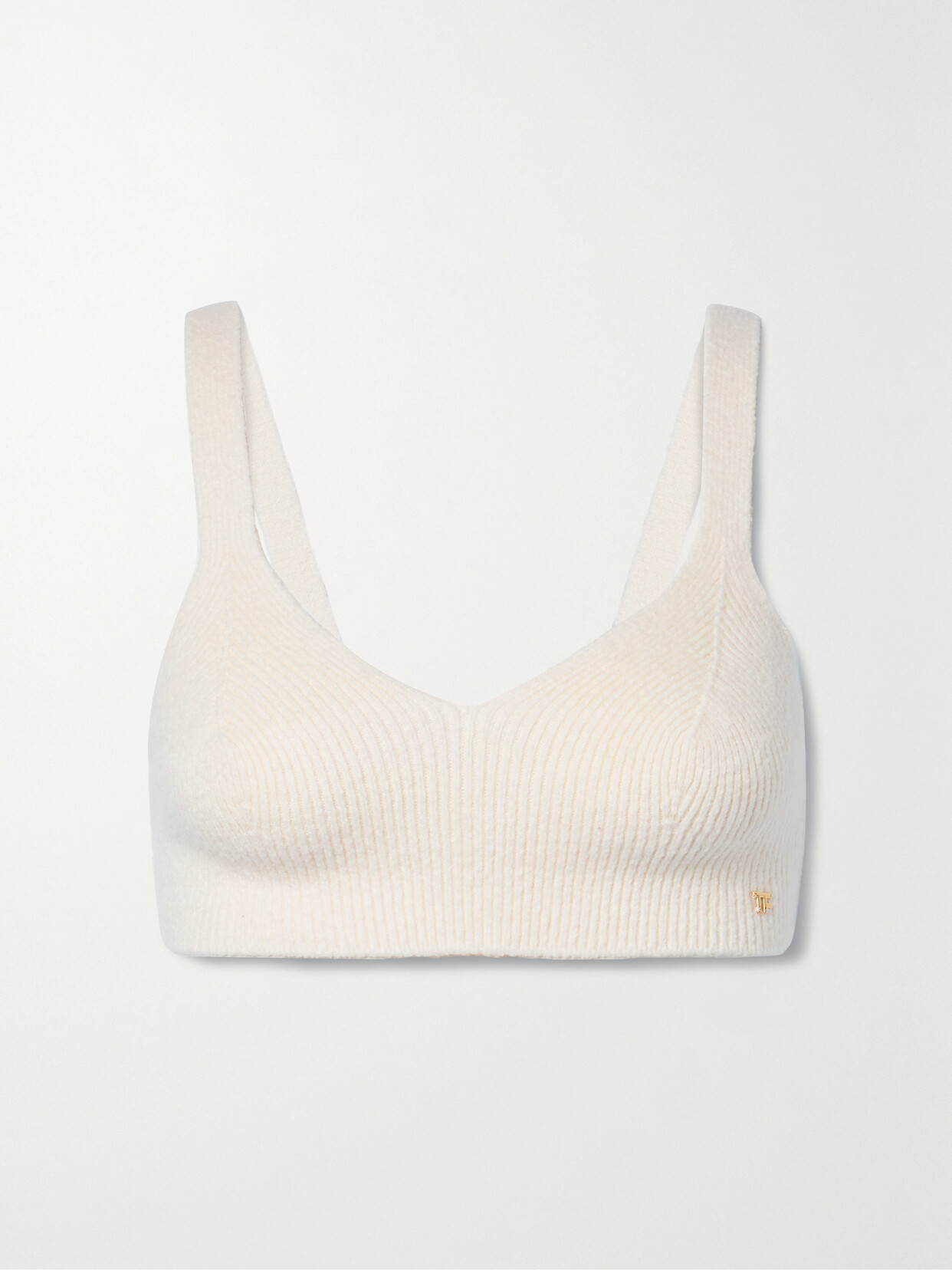 TOM FORD - Ribbed Cotton-blend Bralette - Ivory