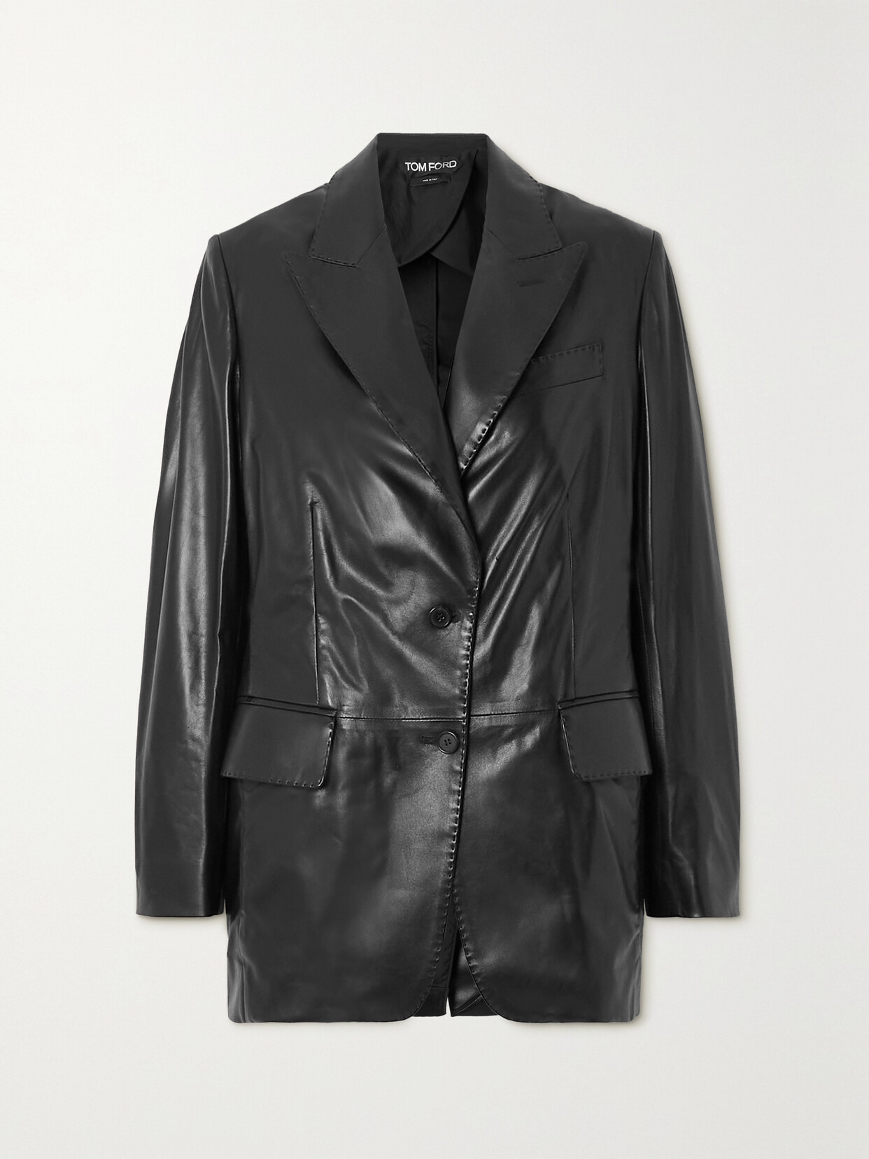 TOM FORD Leather Blazer - Black