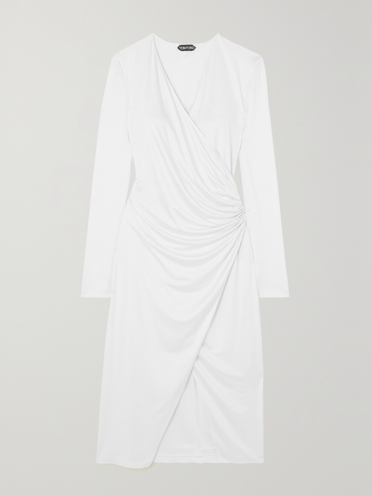 TOM FORD - Silk-jersey Wrap Midi Dress - White