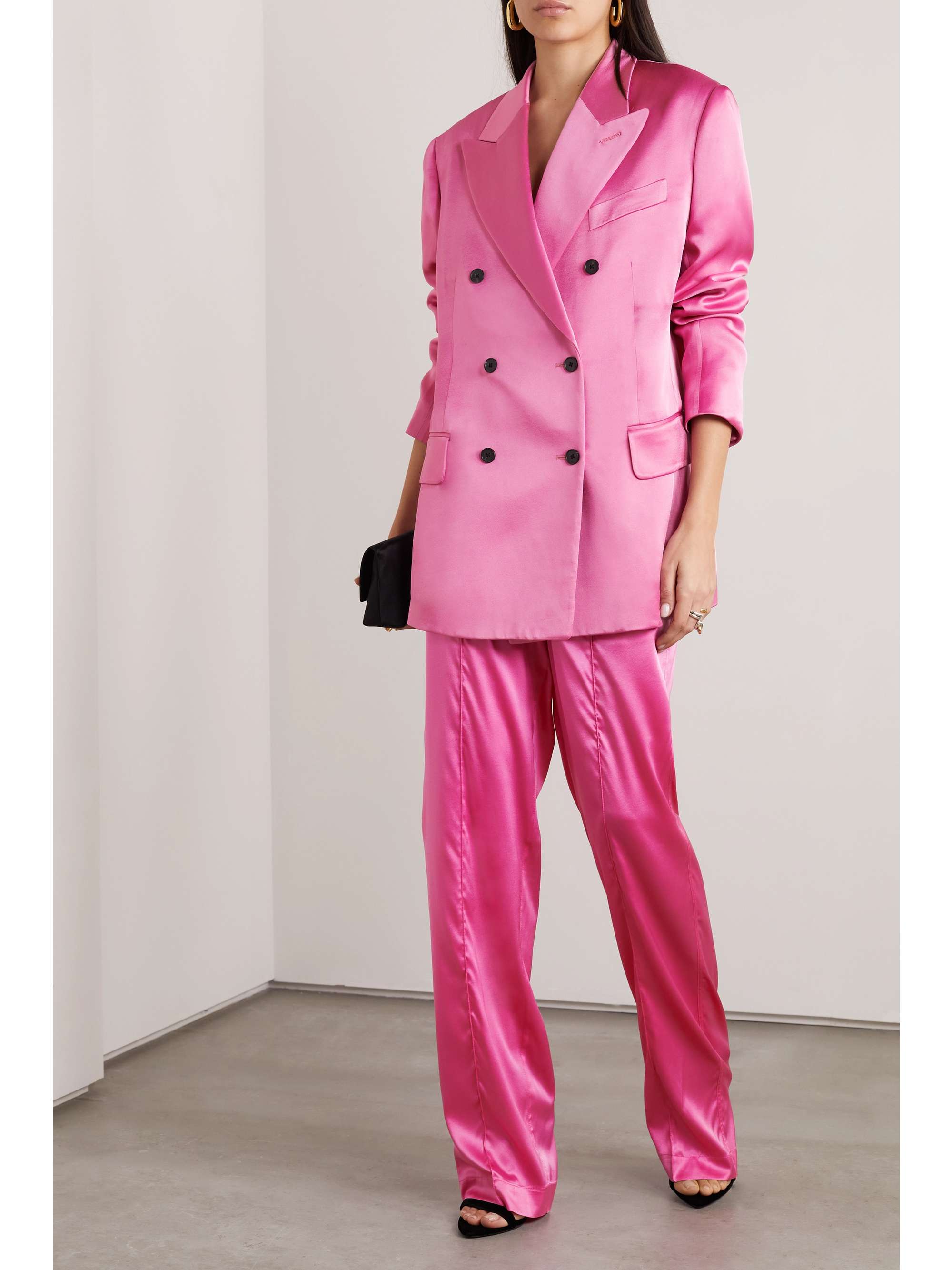 TOM FORD Double-breasted satin blazer