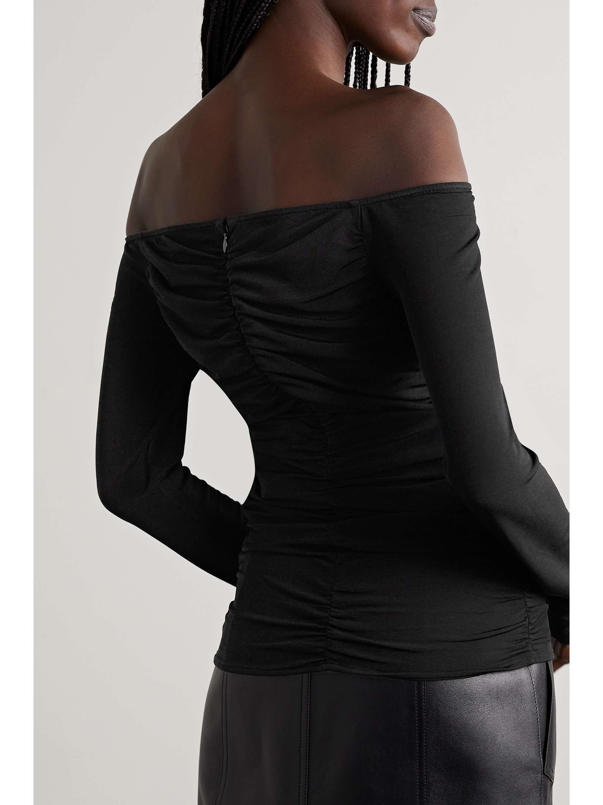 GIVENCHY Off-the-shoulder ruched stretch-jersey top