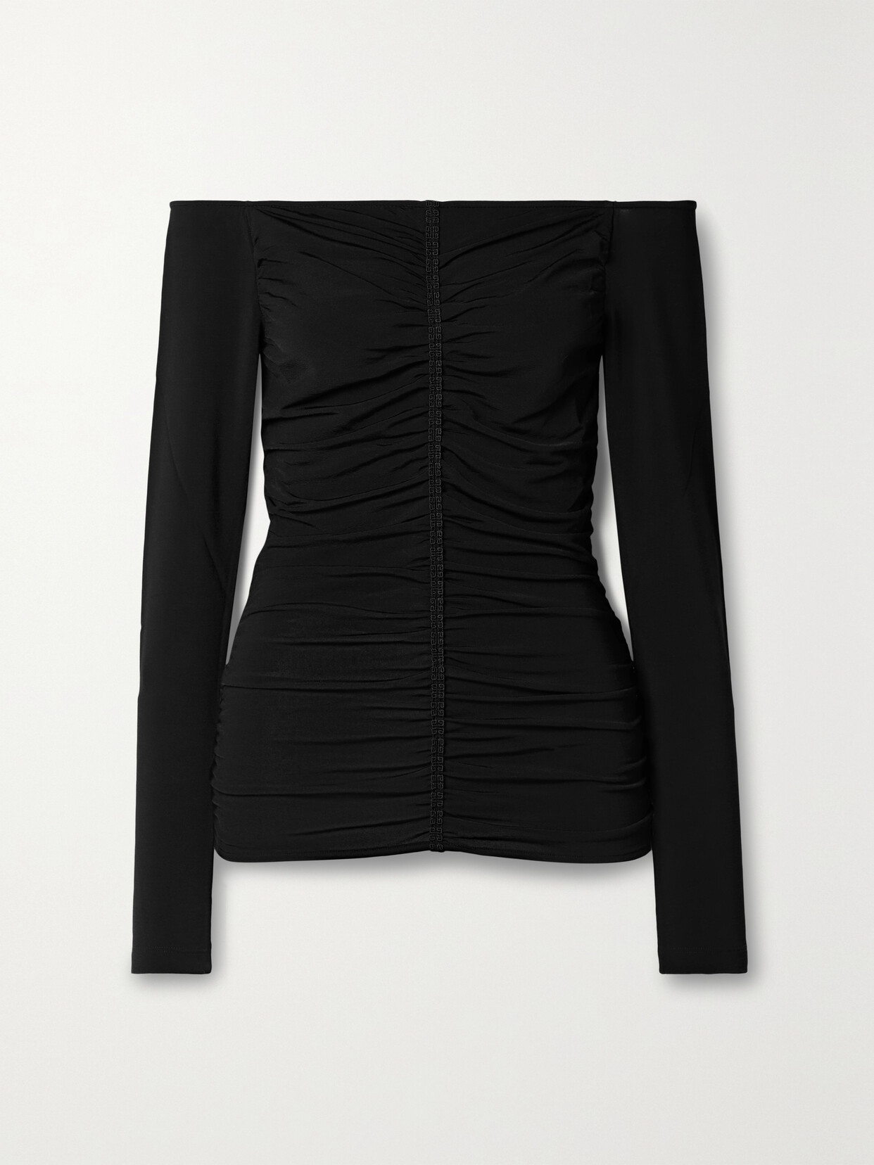 Givenchy Off-the-shoulder Ruched Stretch-jersey Top In Black