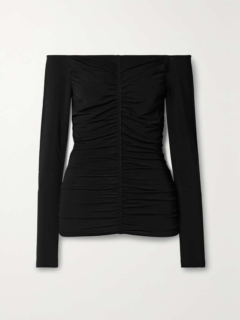 Givenchy Off-the-shoulder Ruched Stretch-jersey Top
