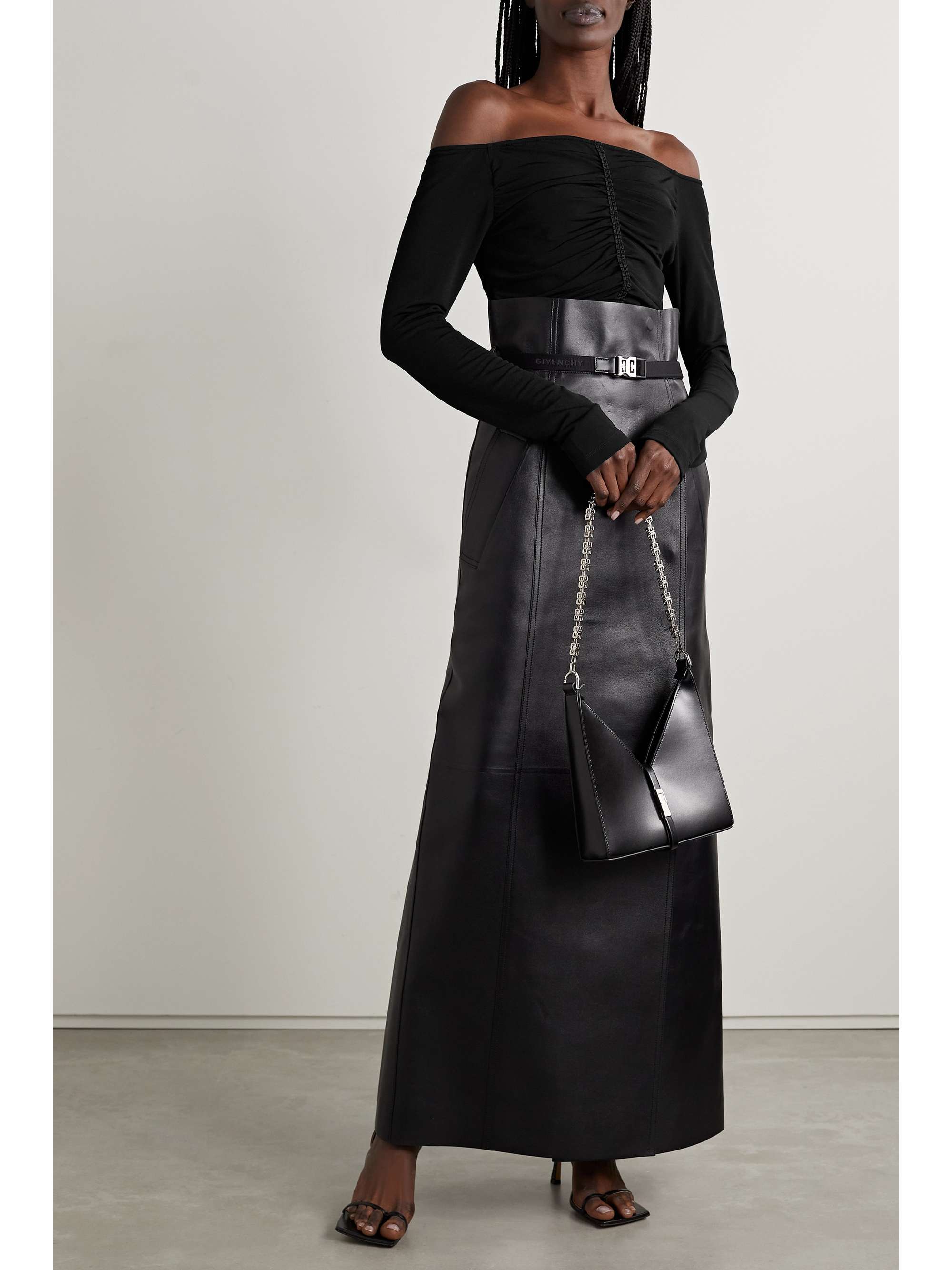 GIVENCHY Off-the-shoulder ruched stretch-jersey top