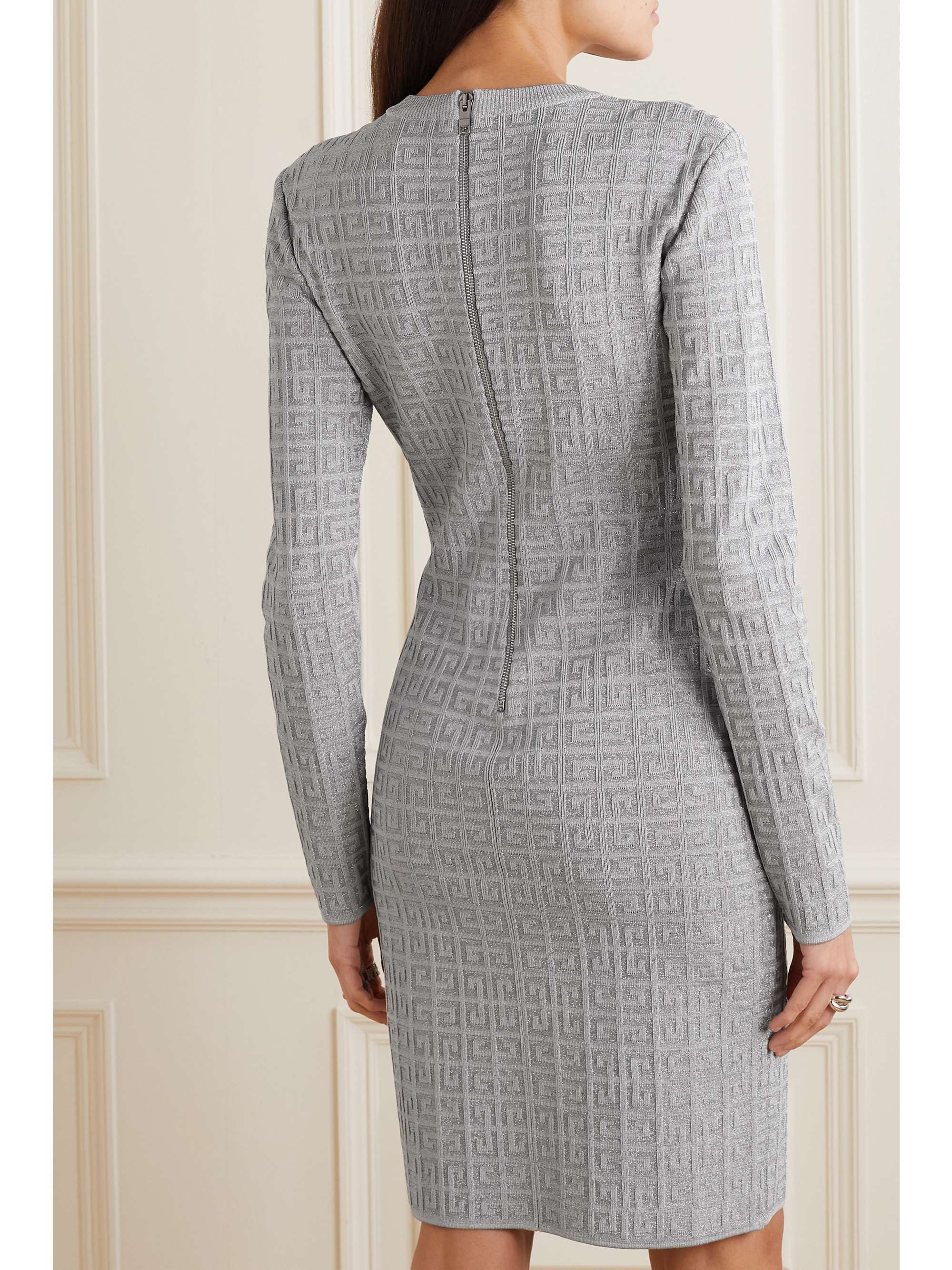 GIVENCHY Metallic jacquard-knit mini dress