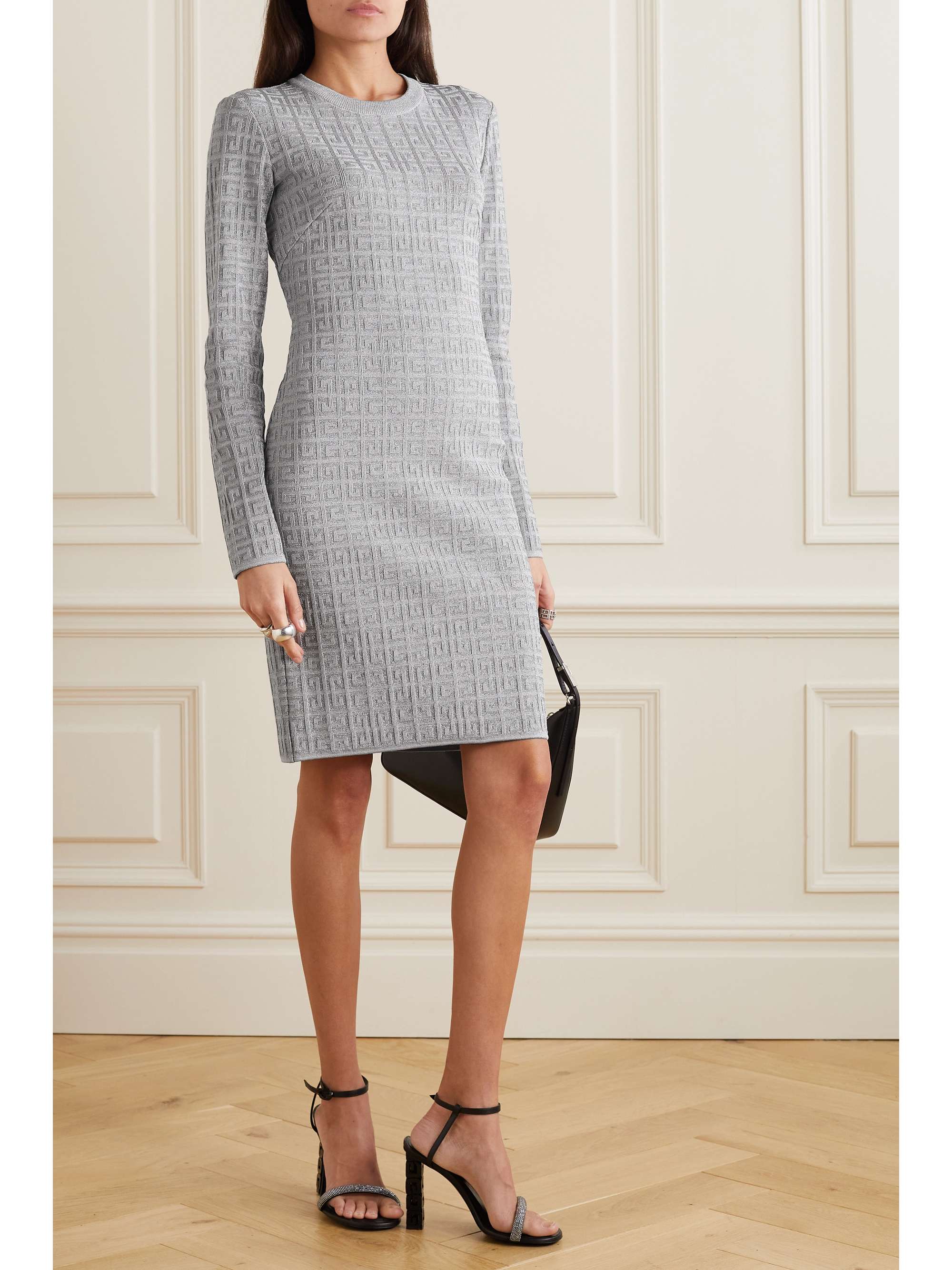 GIVENCHY Metallic jacquard-knit mini dress