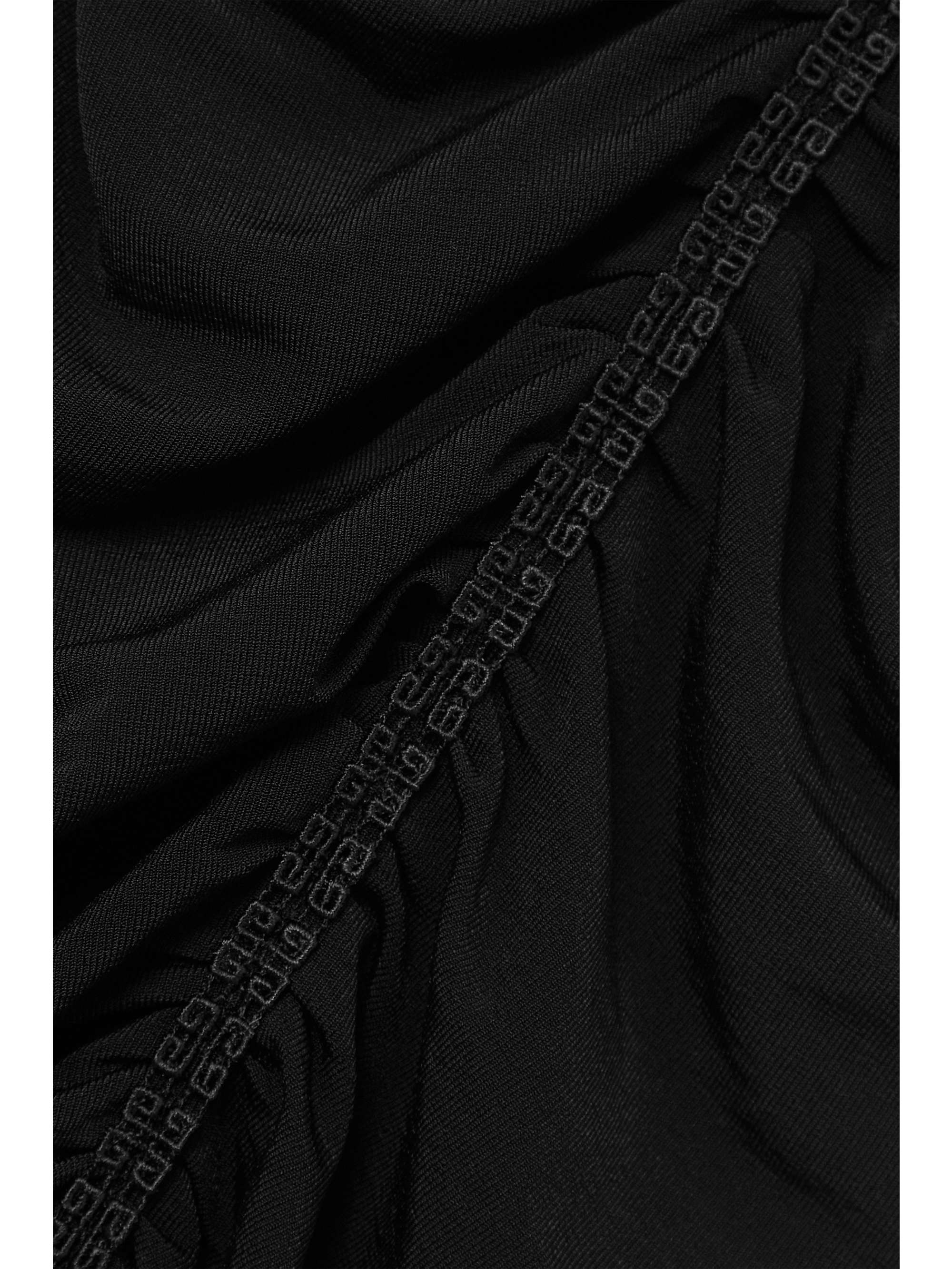 GIVENCHY Mini-robe épaules nues en jersey stretch à fronces et à finitions en crochet