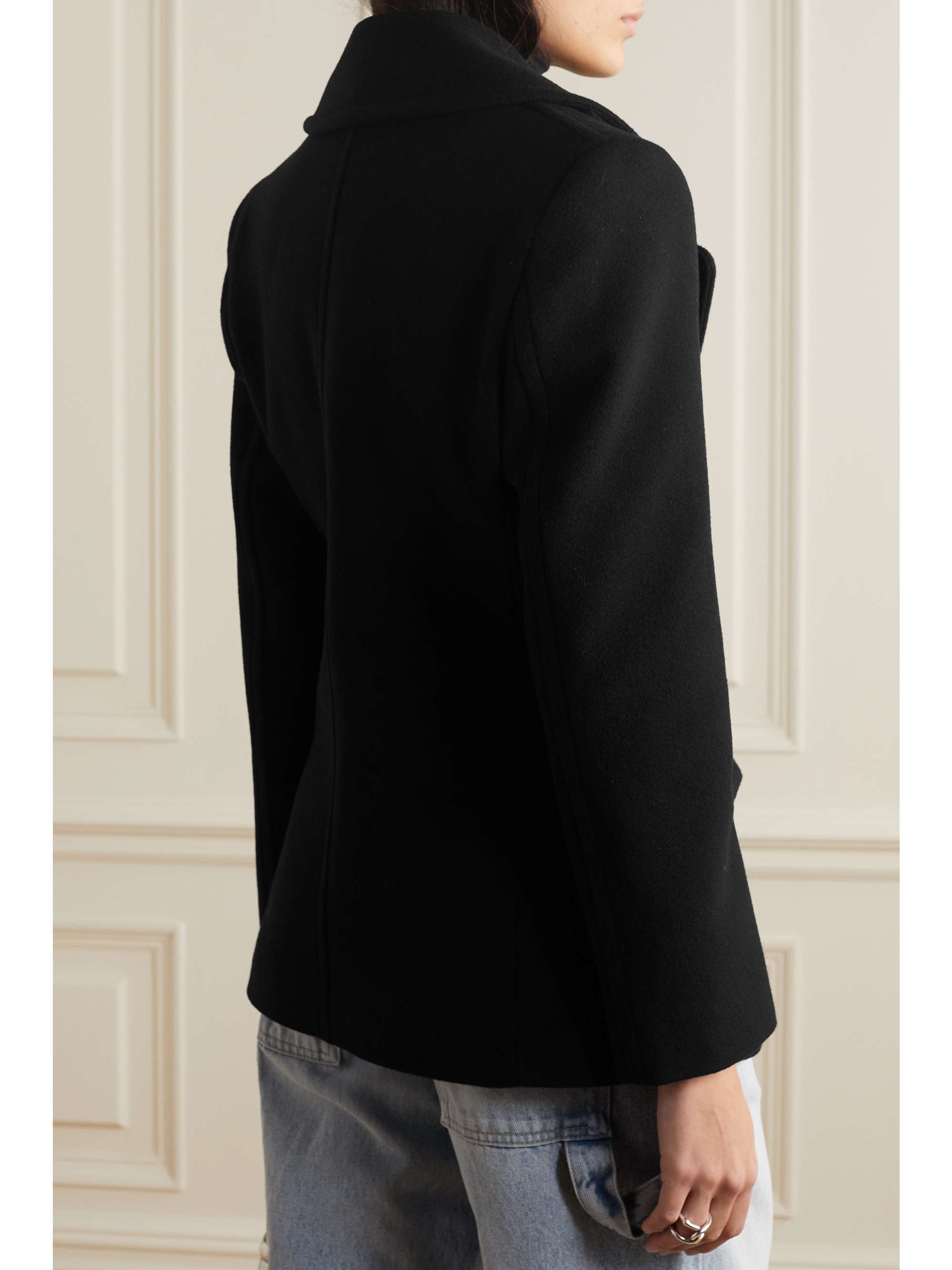 GIVENCHY Manteau en feutre de laine à ornement