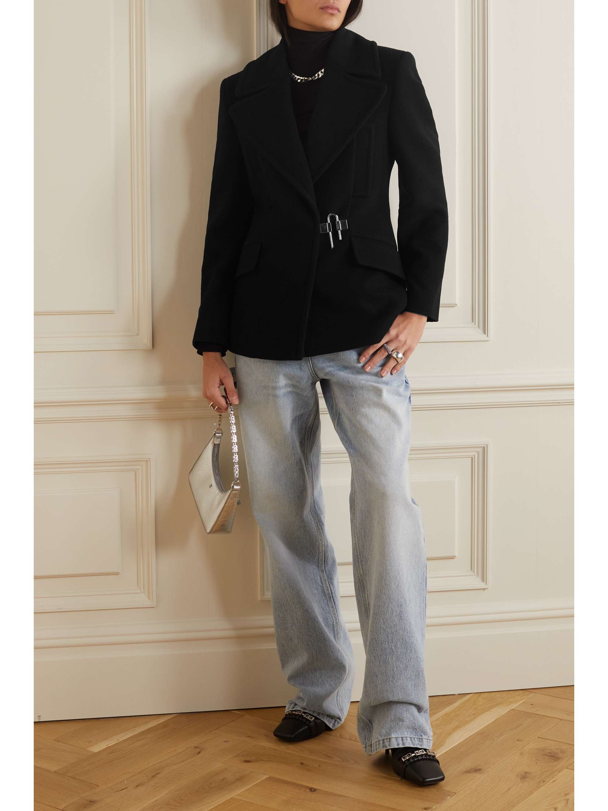 GIVENCHY Manteau en feutre de laine à ornement