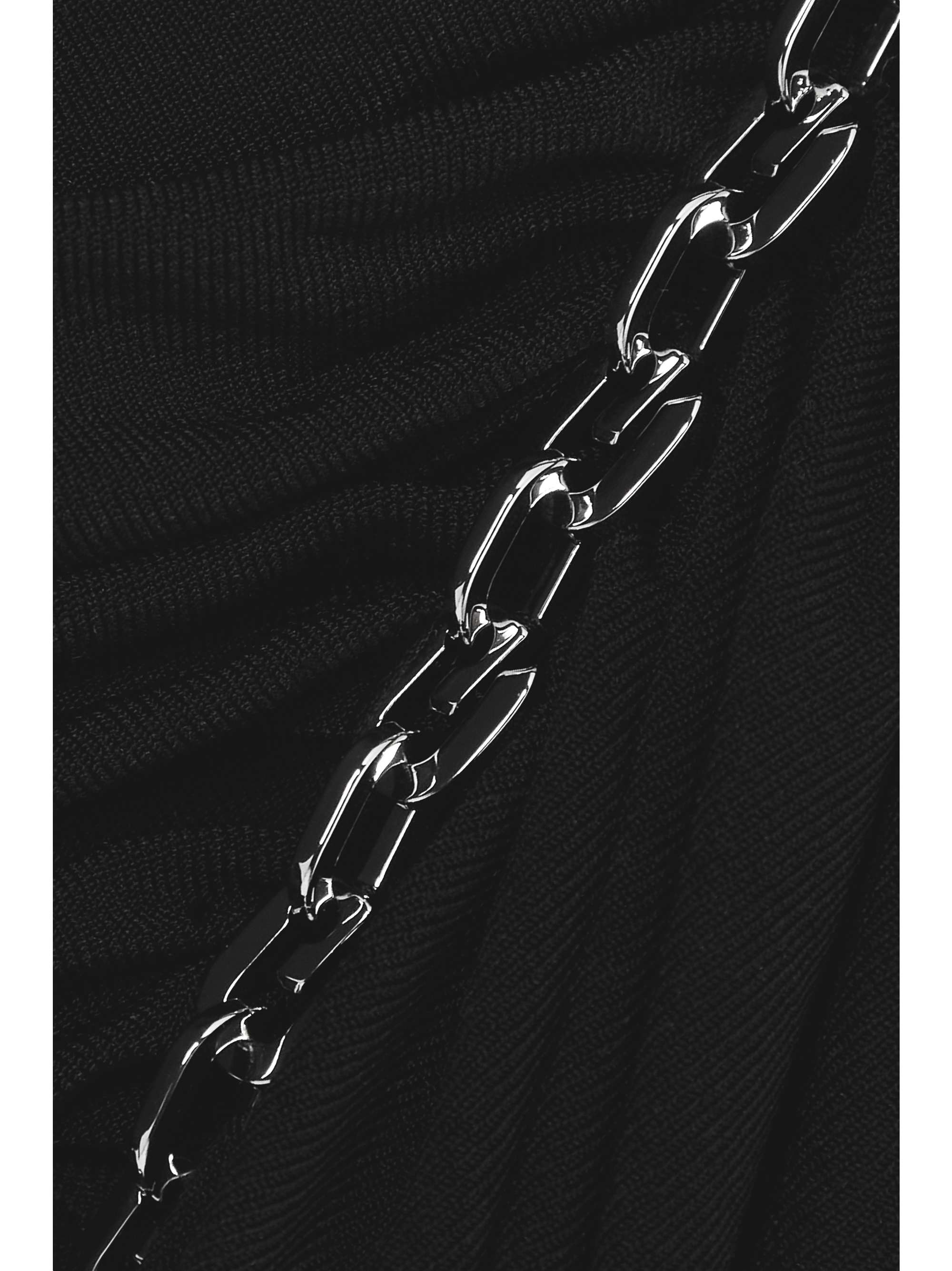 GIVENCHY One-shoulder chain-embellished stretch-jersey and mesh mini dress