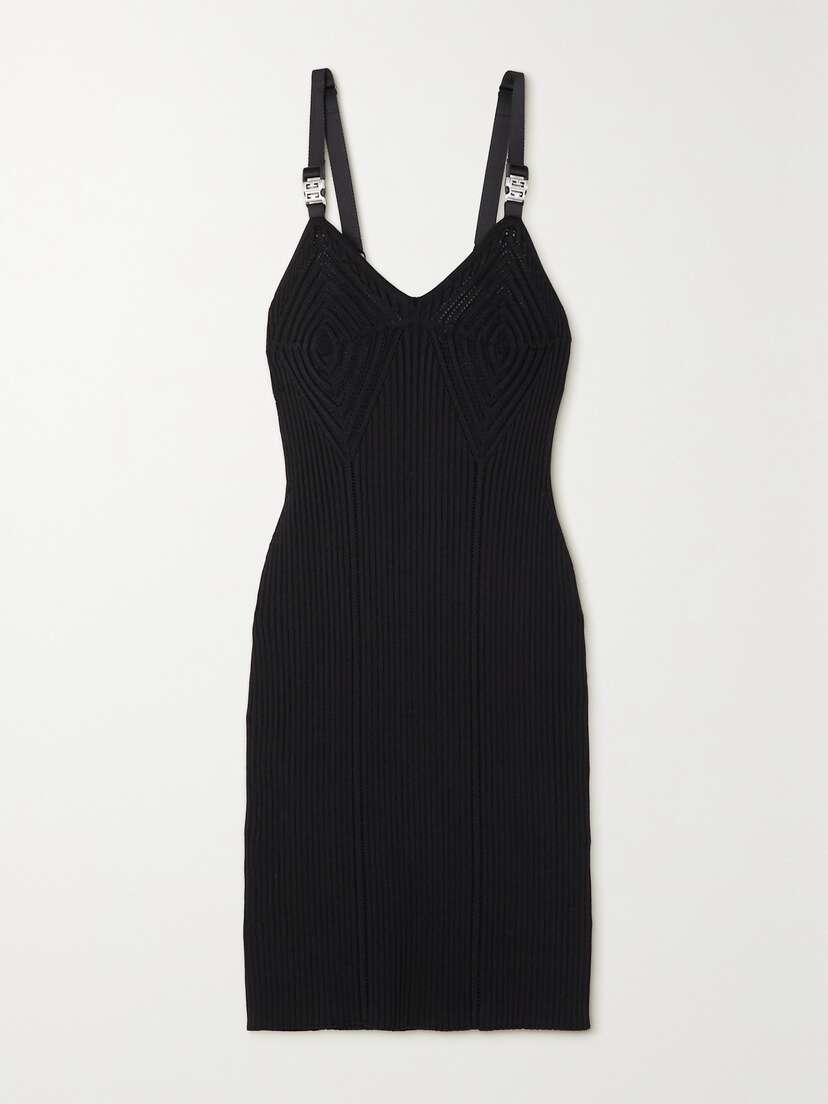 Givenchy Embellished Ribbed-knit Mini Dress