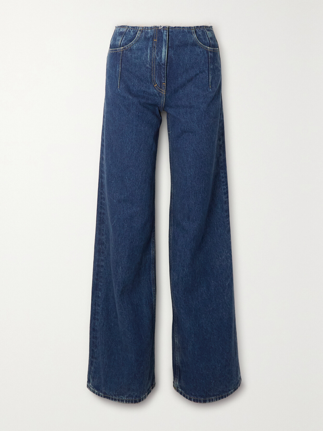 Givenchy Distressed Mid-rise Flared Jeans In Blue