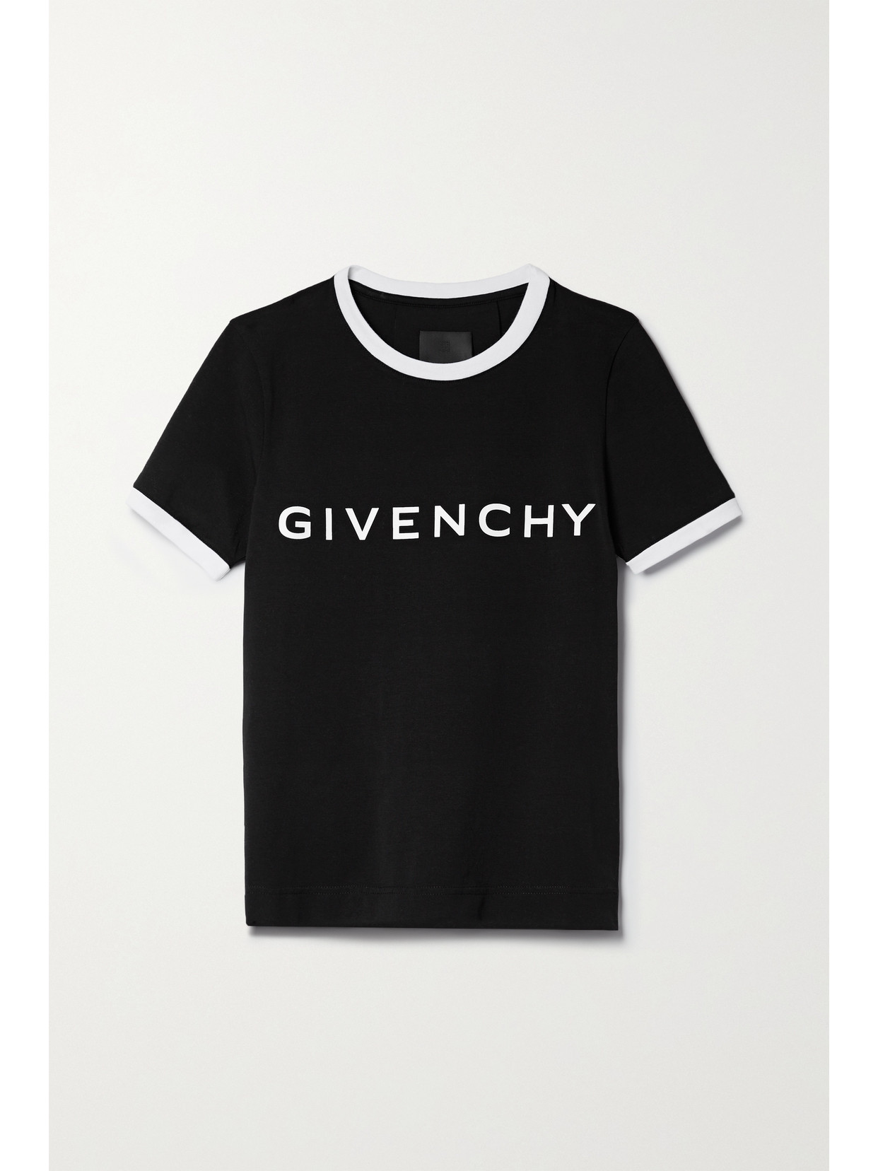 Givenchy - Two-tone Printed Cotton-blend Jersey T-shirt - Black