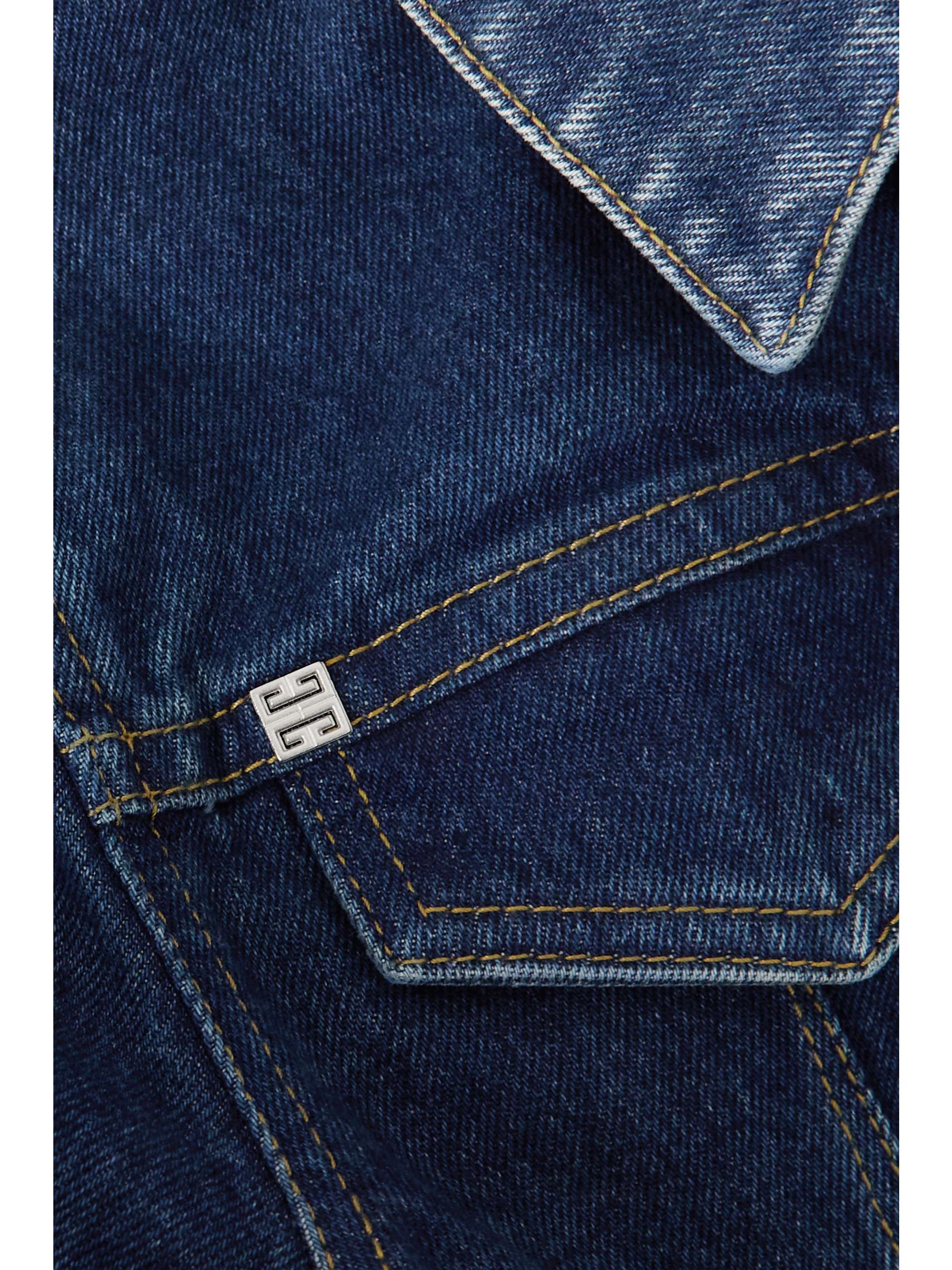 GIVENCHY Cropped frayed denim jacket