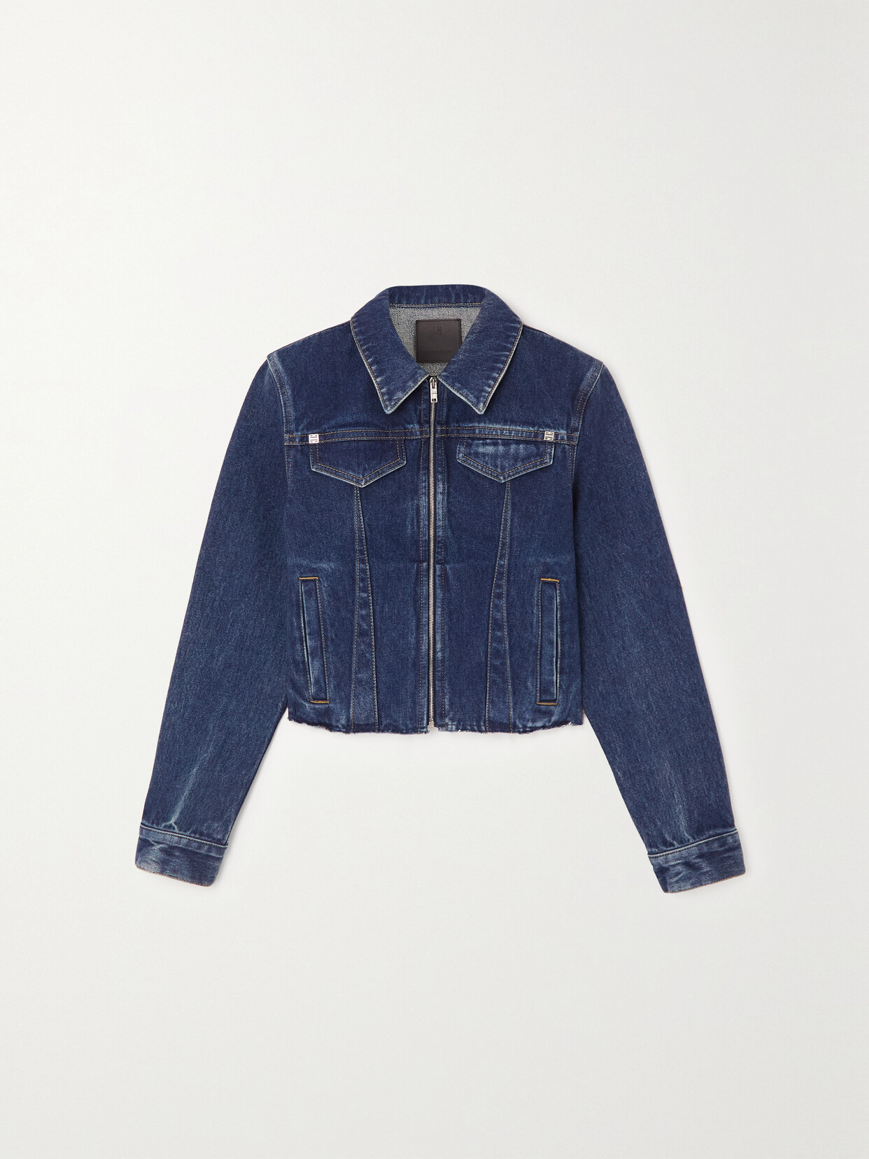 Givenchy Cropped Frayed Denim Jacket