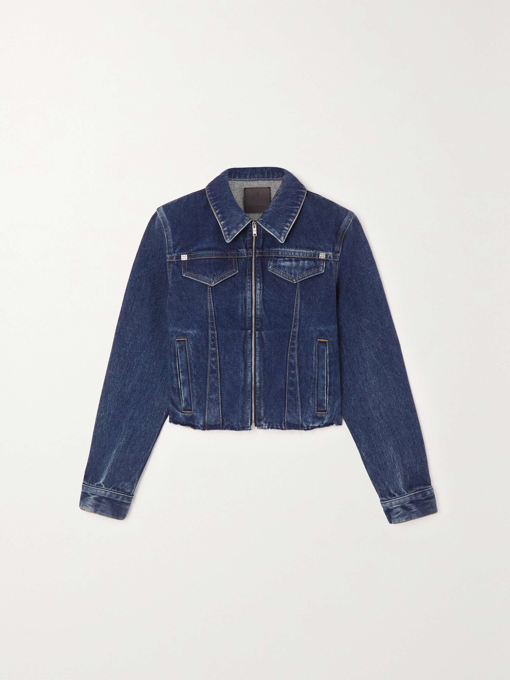 GIVENCHY Cropped frayed denim jacket | NET-A-PORTER