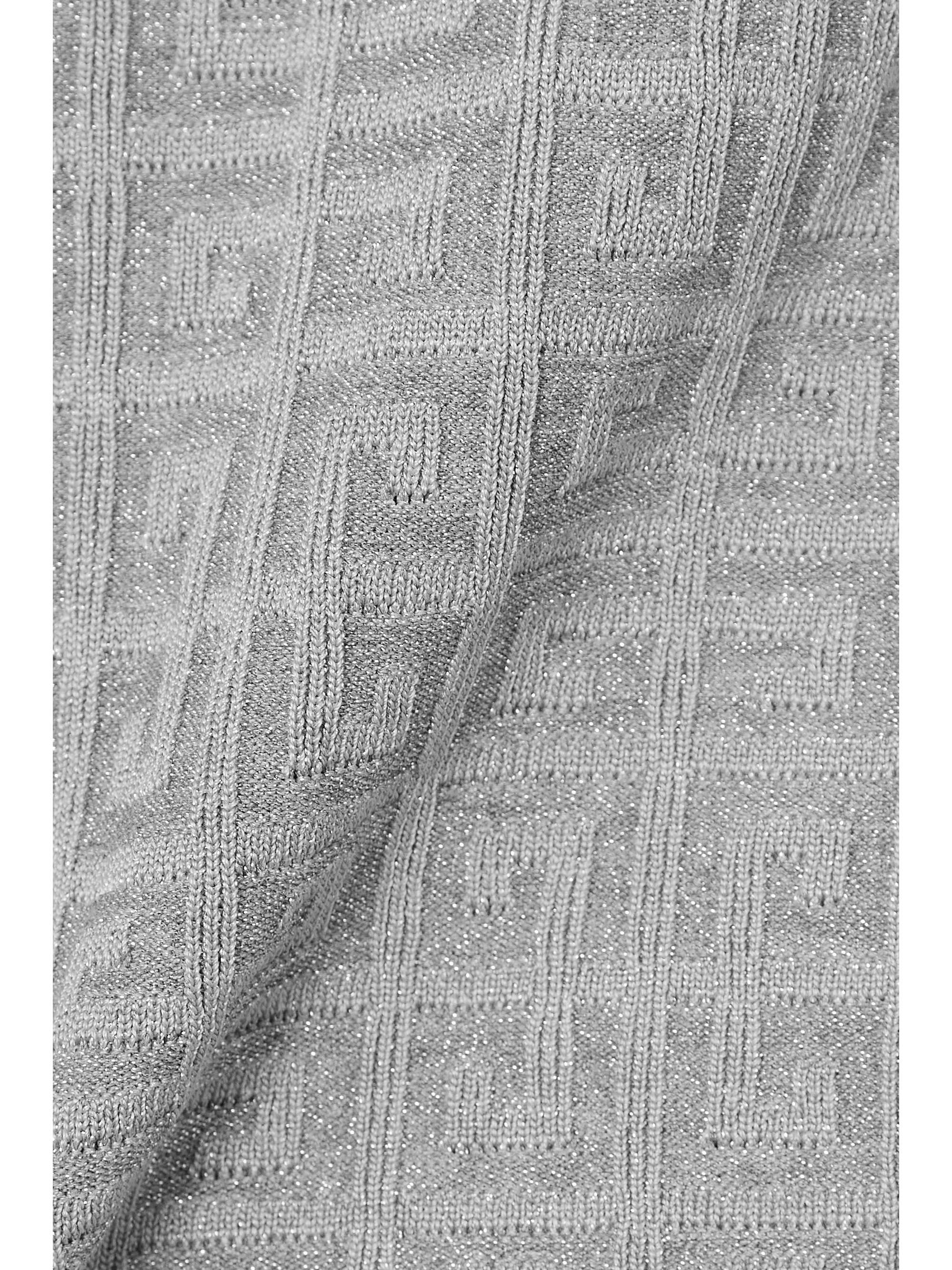 GIVENCHY Logo-jacquard metallic knitted mini skirt